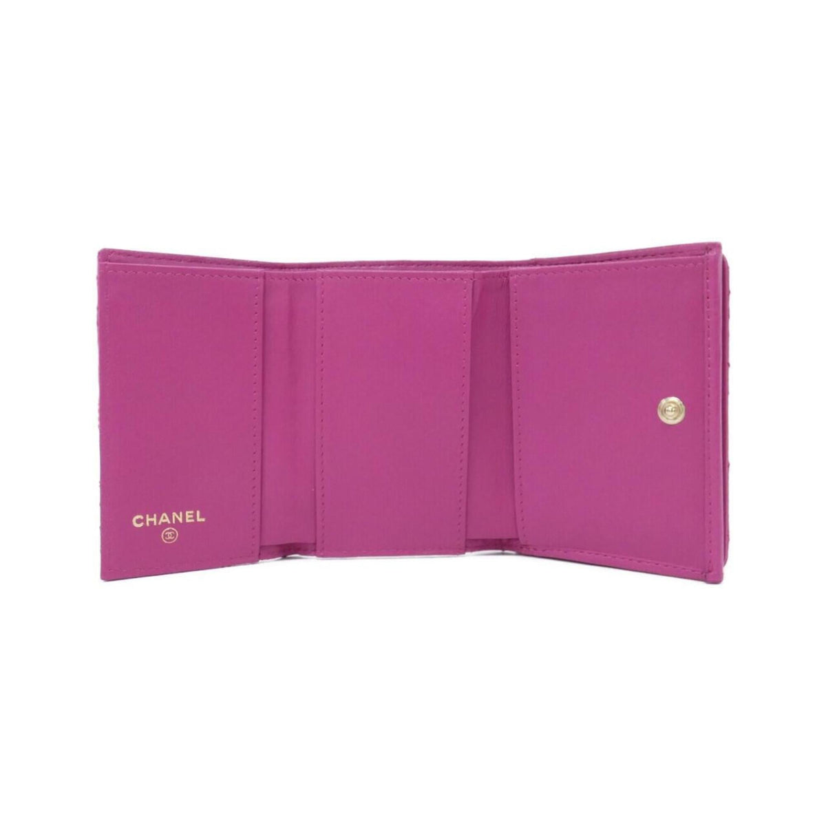 Chanel Pink Leather Wallet (Tri-Fold) (Pre-Owned)