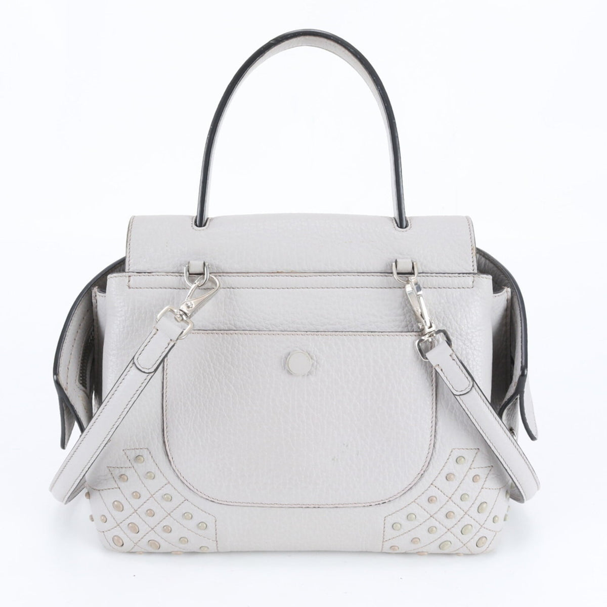 Tod's Gray Leather Crossbody Bag Handbag Shoulder Bag (Pre-Owned)