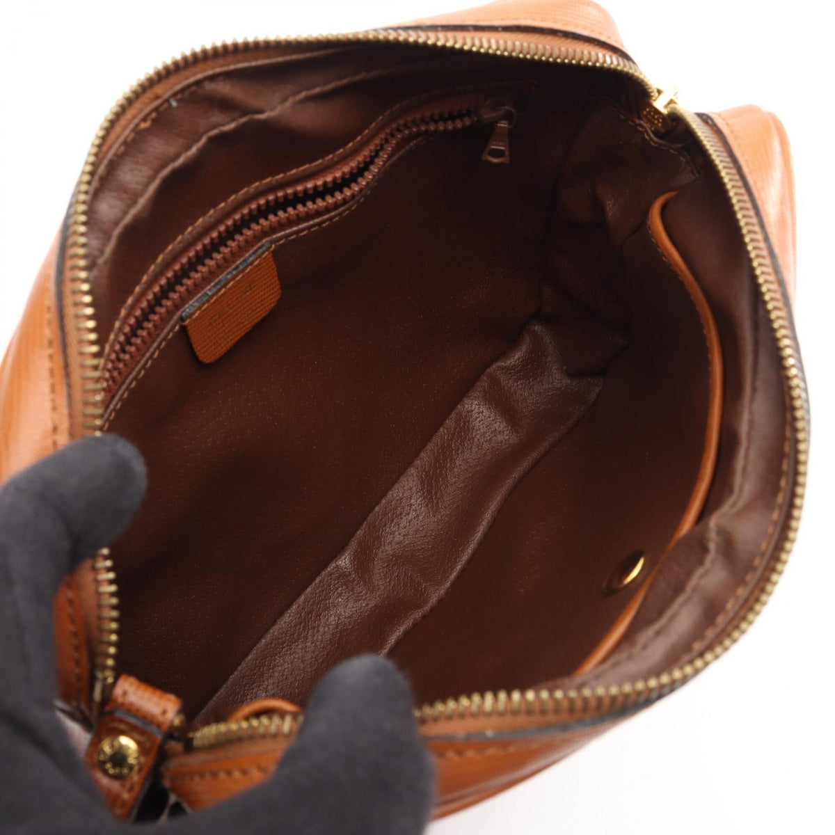 Celine Brown Leather Clutch Bag Handbag (Pre-Owned)