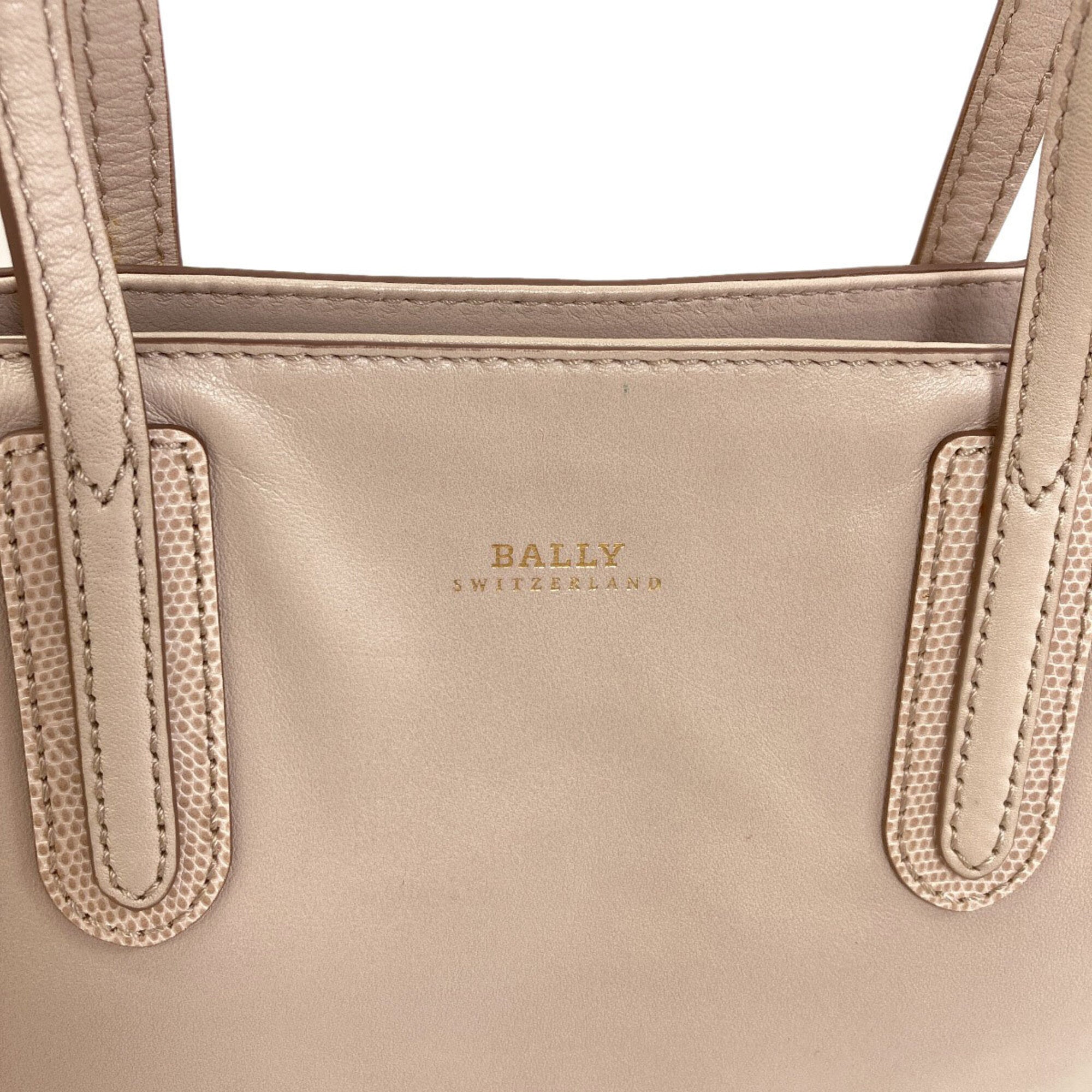 Bally Beige Leather Tote Bag (Pre-Owned)