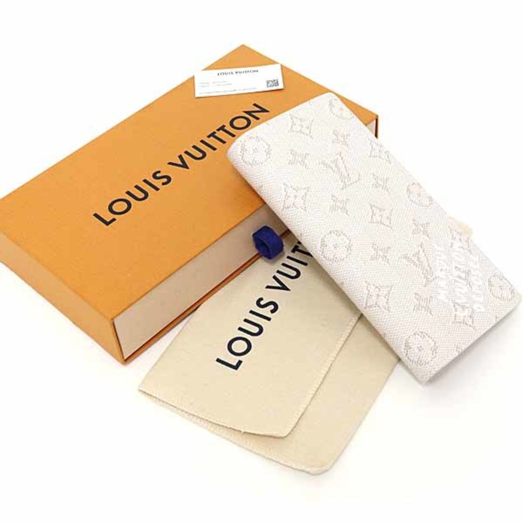 Louis Vuitton Monogram White Leather Long Wallet (Bi-Fold) (Pre-Owned)