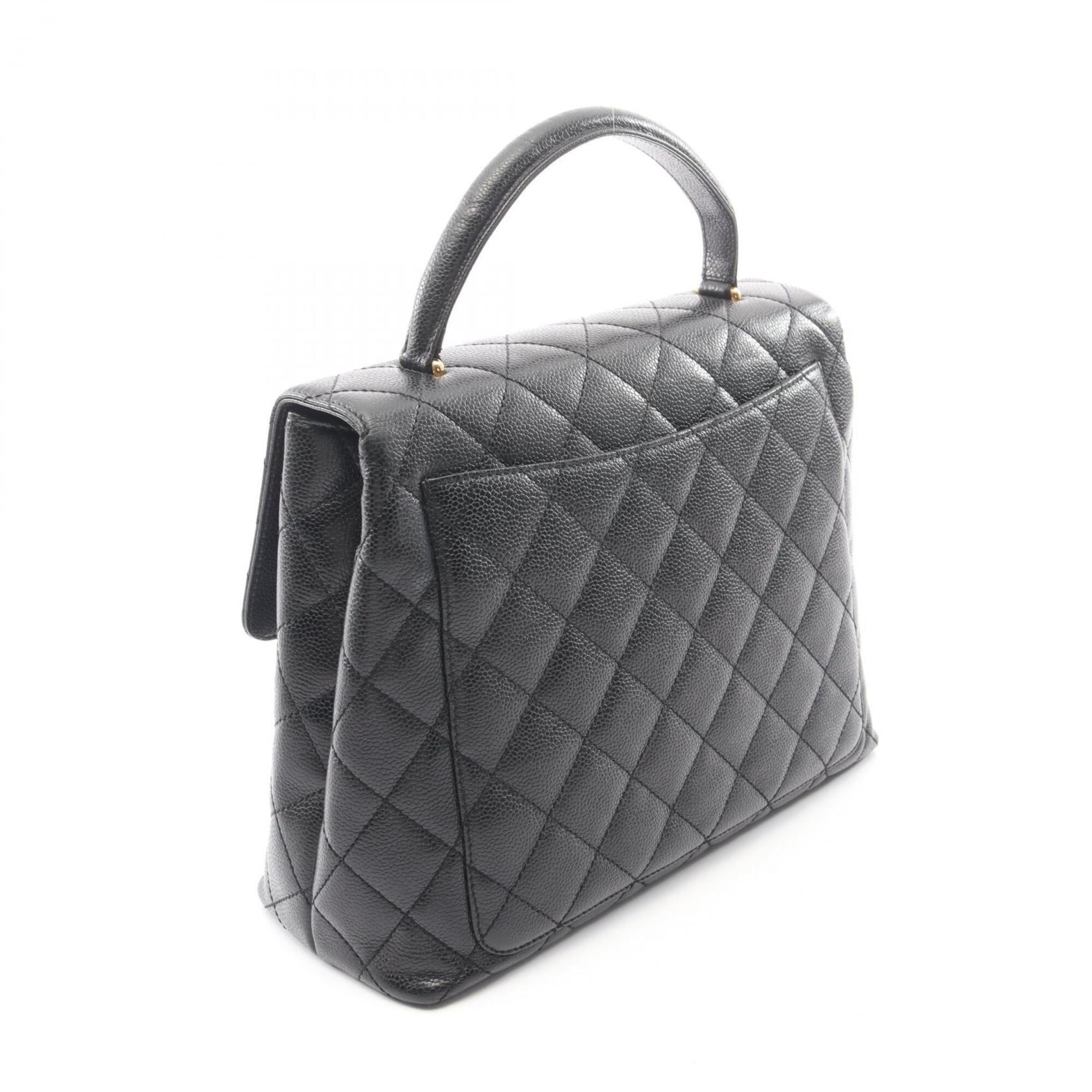Chanel Black Grained Calfskin Handbag (Pre-Owned)