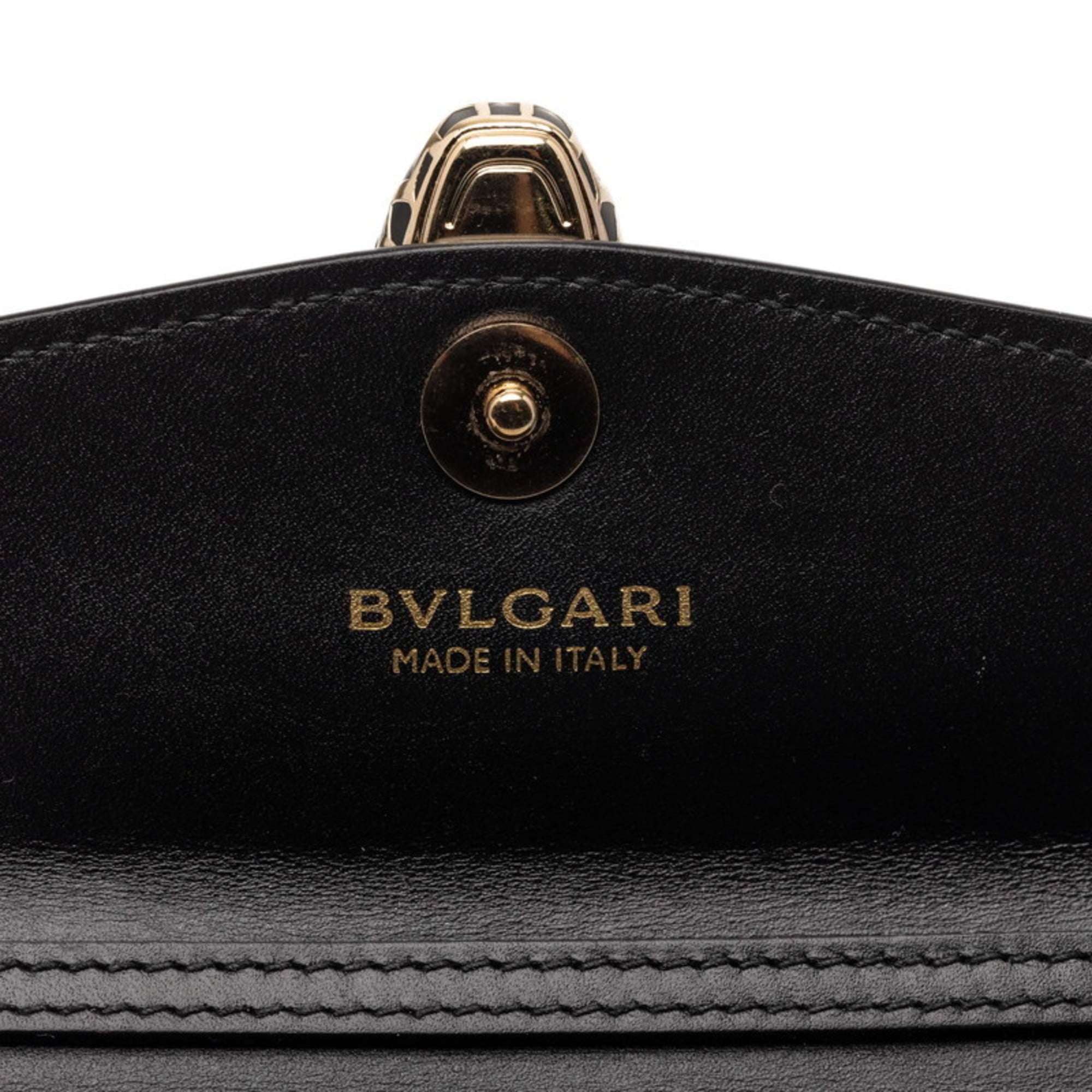 Bvlgari Black Multi-Color Leather Handbag Pouch (Pre-Owned)