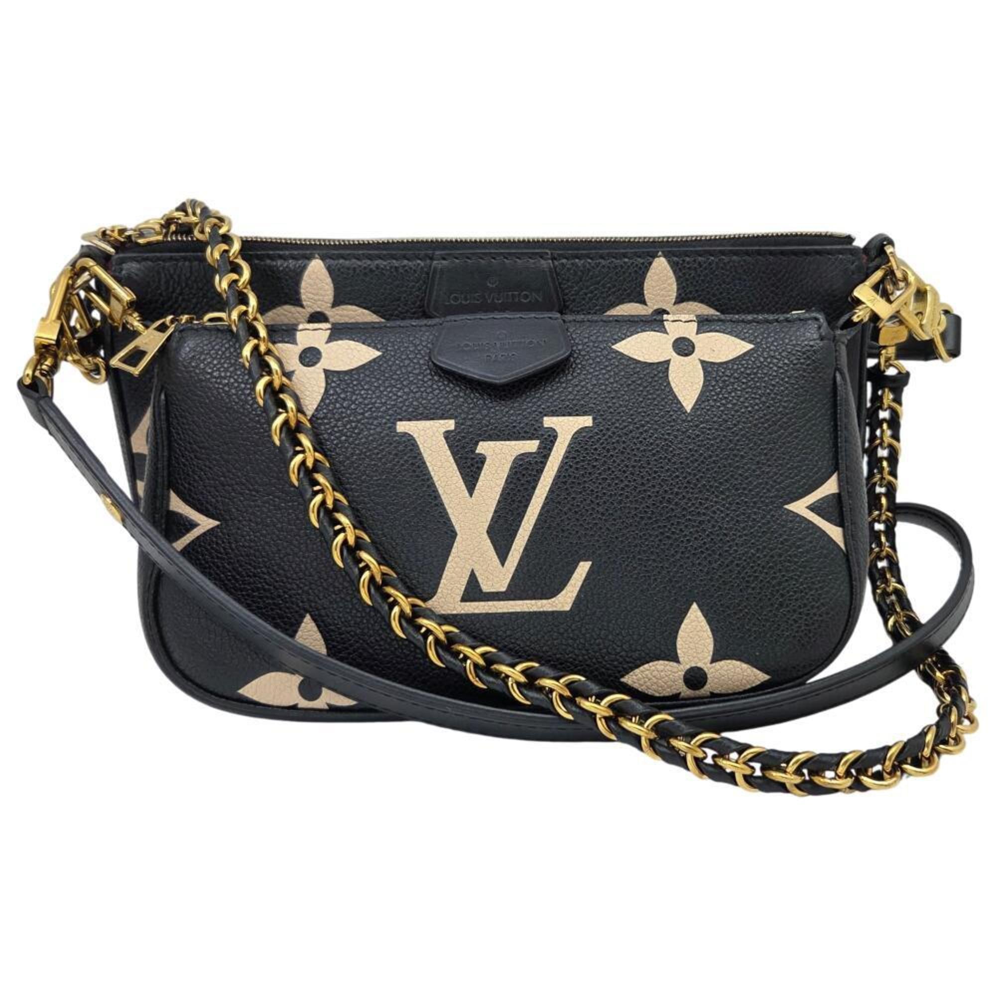 Louis Vuitton Beige Black Monogram Empreinte Pochette Shoulder Bag (Pre-Owned)
