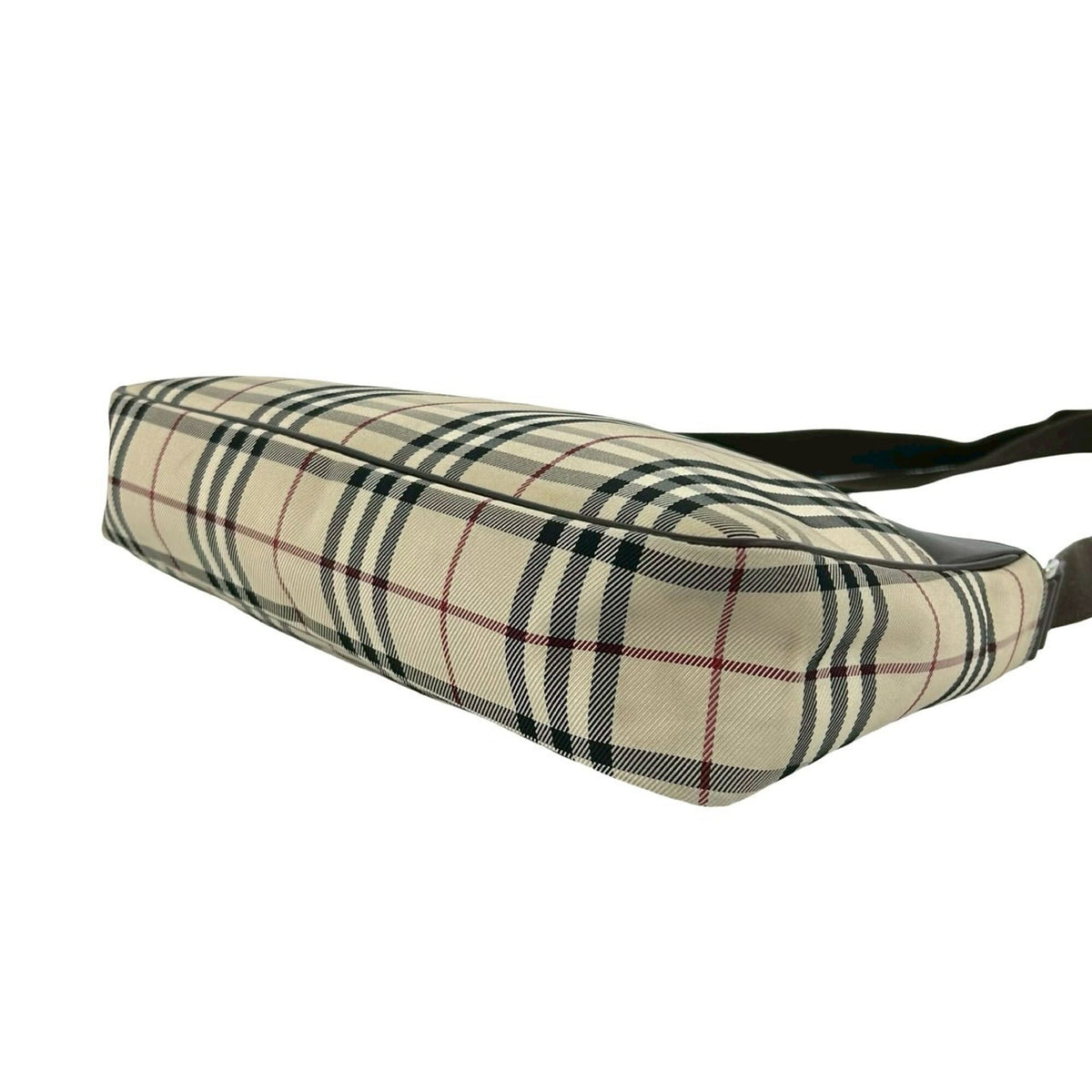 Burberry Beige Brown Canvas Leather Shoulder Bag (Pre-Owned)