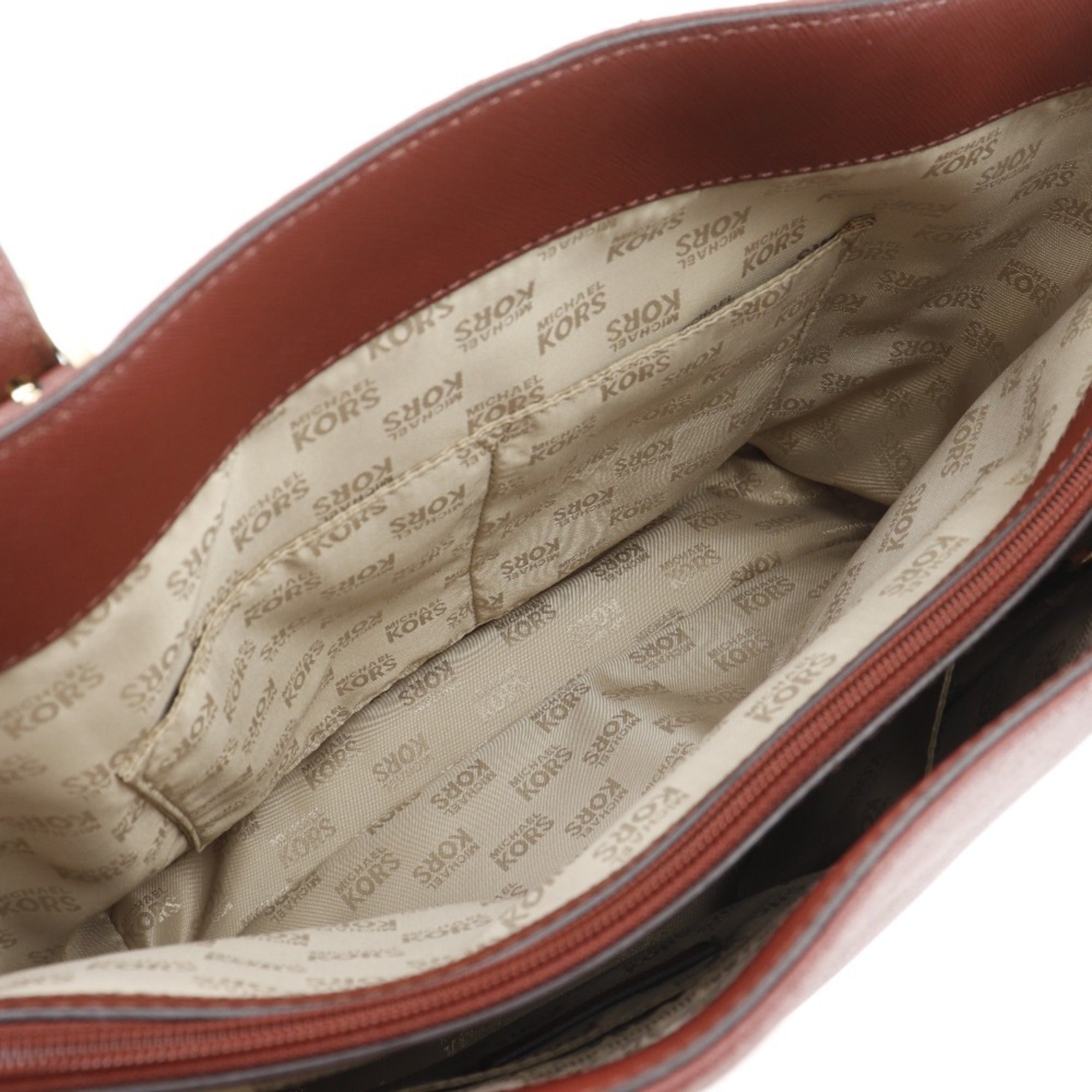 Michael Kors Red Color Leather Tote Bag (Pre-Owned)