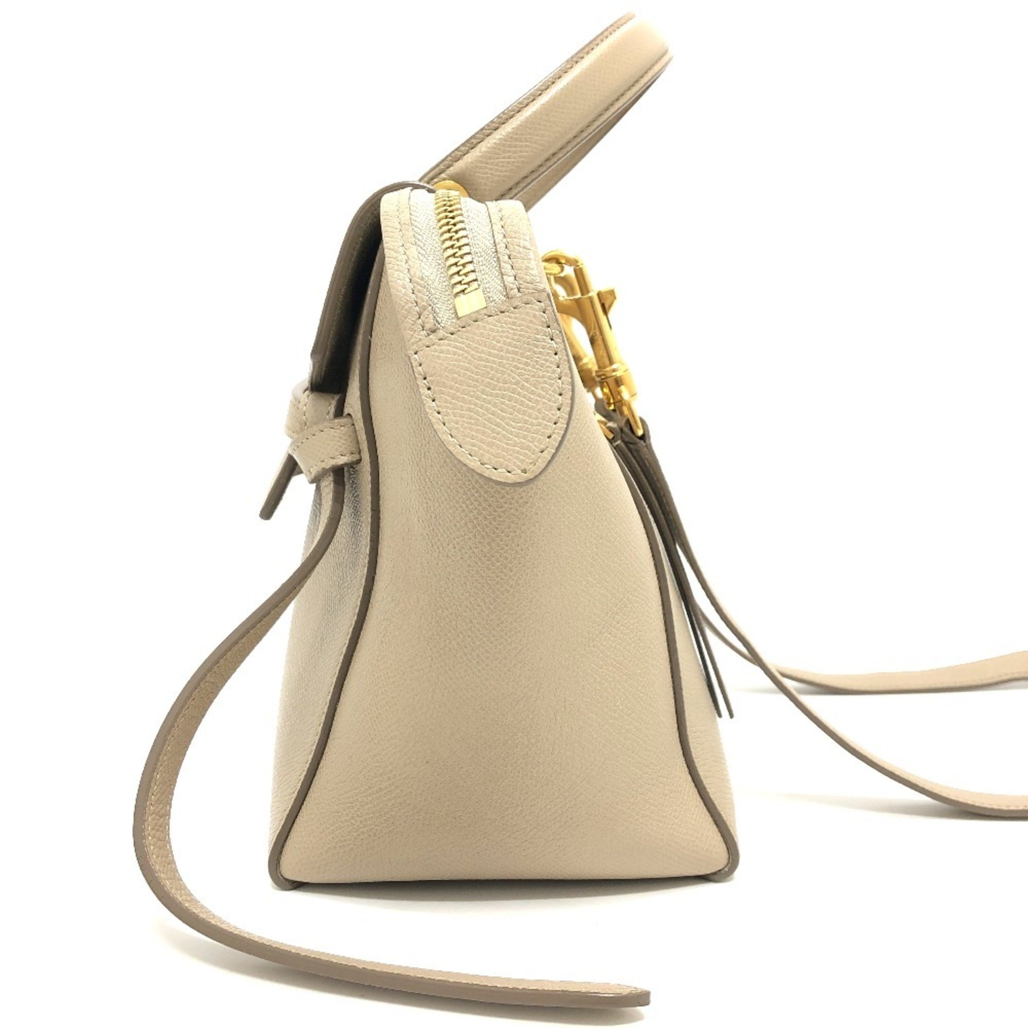 Celine Beige Leather Handbag Shoulder Bag (Pre-Owned)