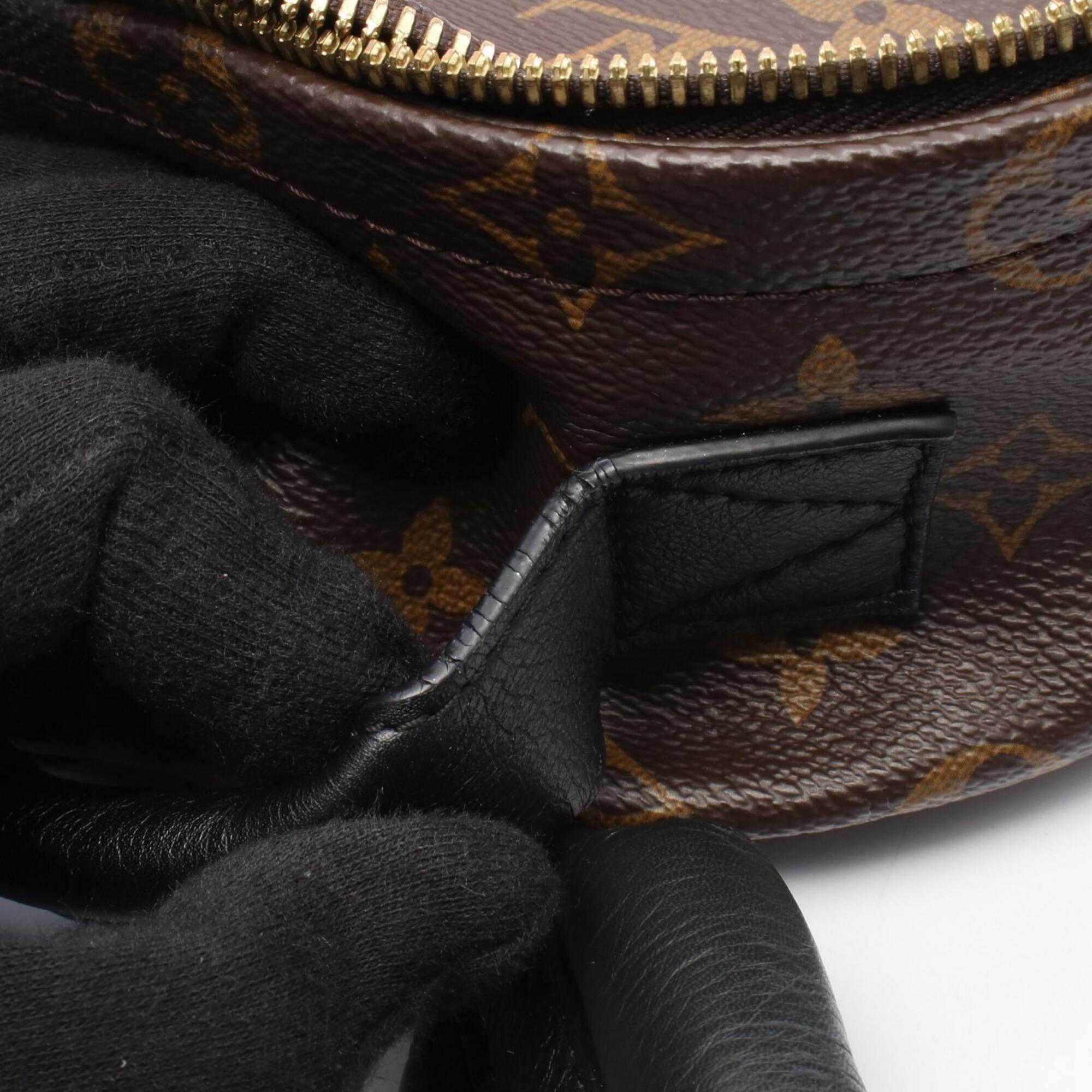 Louis Vuitton Black Brown Coated Canvas Leather Backpack Handbag (Pre-Owned)