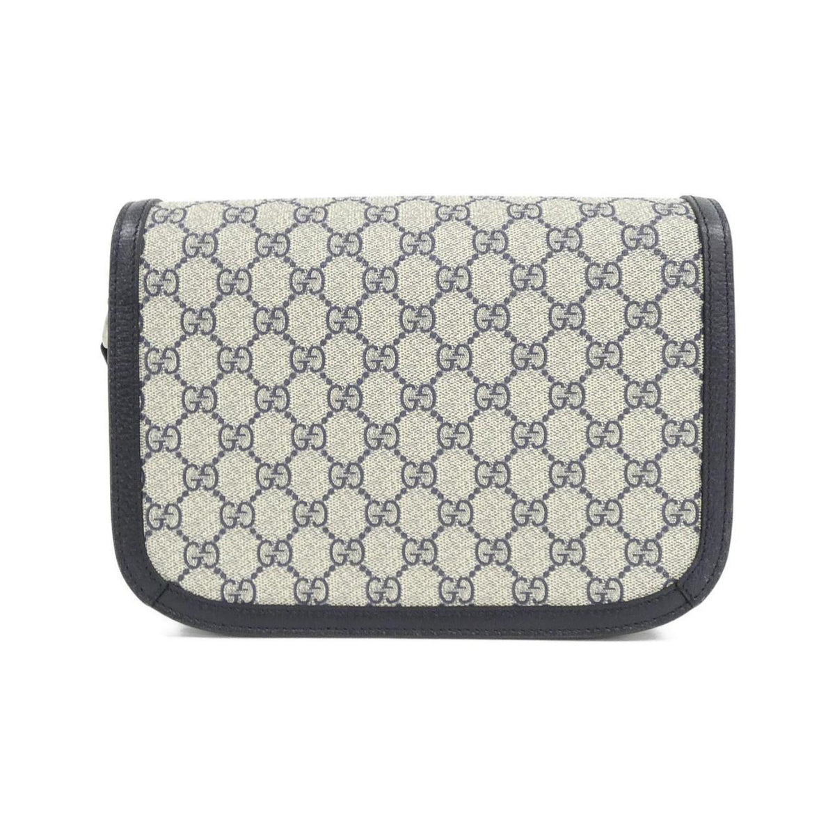 Gucci Beige Blue Gg Supreme Leather Shoulder Bag (Pre-Owned)