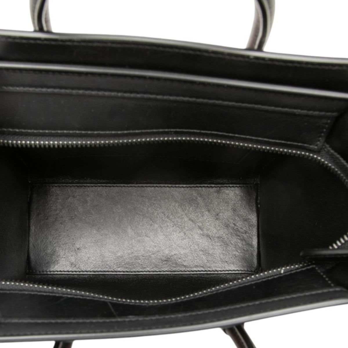 Celine Black Gray Red Color Leather Suede Handbag (Pre-Owned)