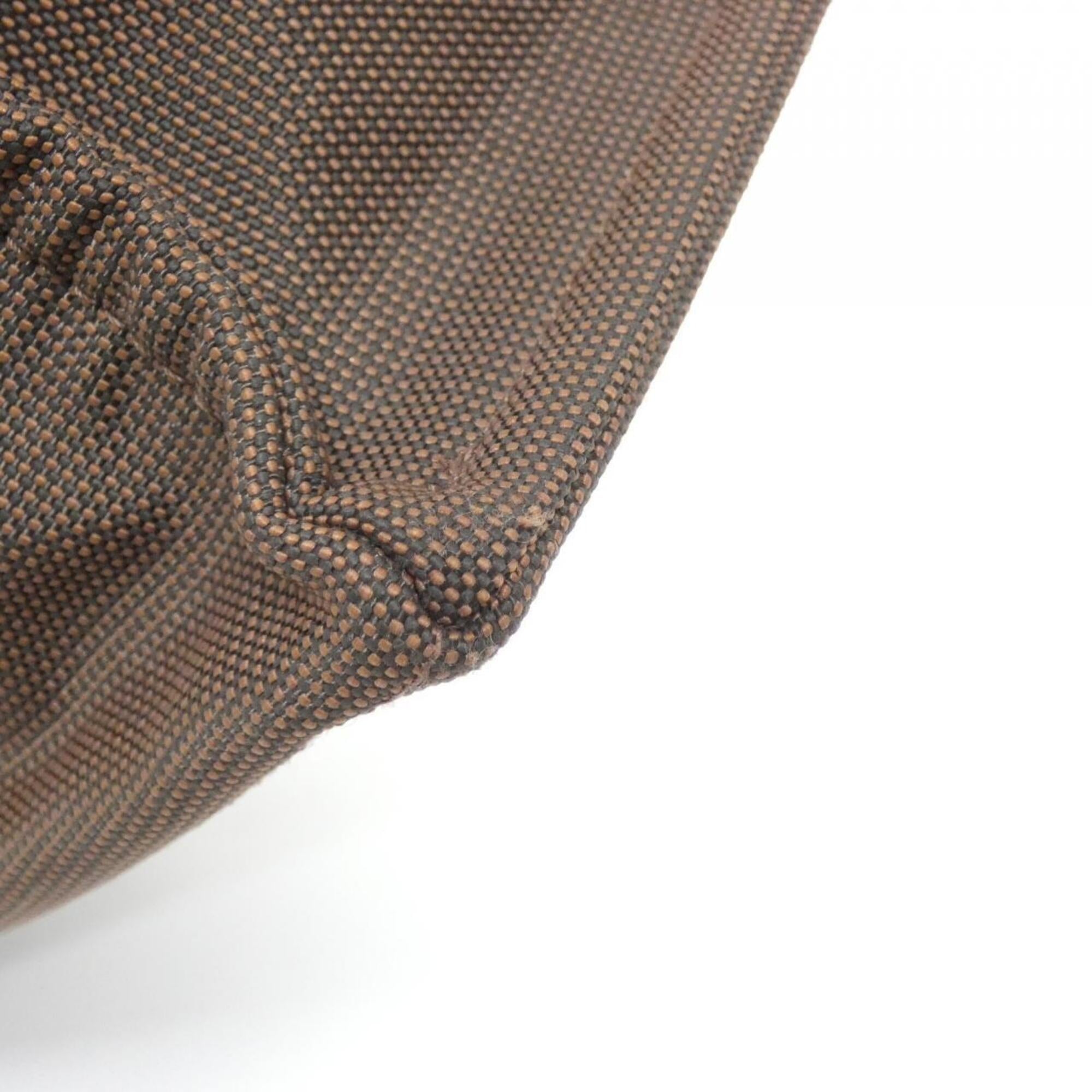 Hermes Brown Canvas Handbag (Pre-Owned)