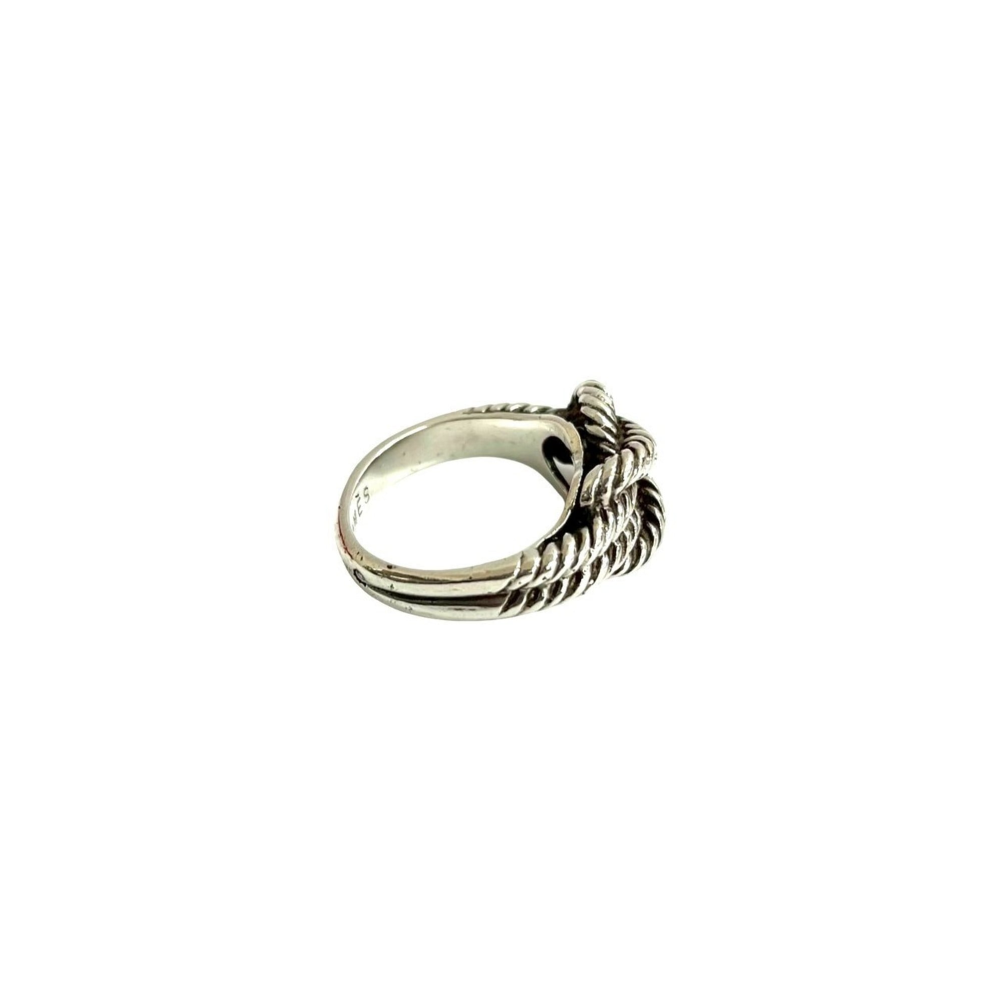 Hermes Silver Silver 925 Band Ring (Pre-Owned)