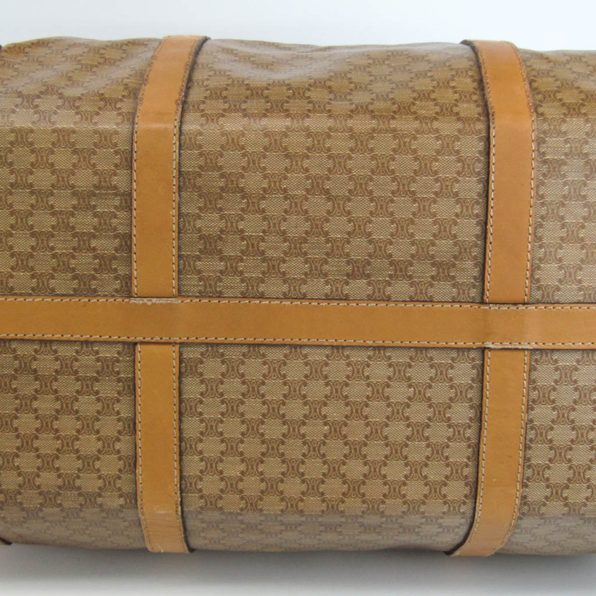 Celine Macadam Beige Pvc Leather Boston Bag (Pre-Owned)