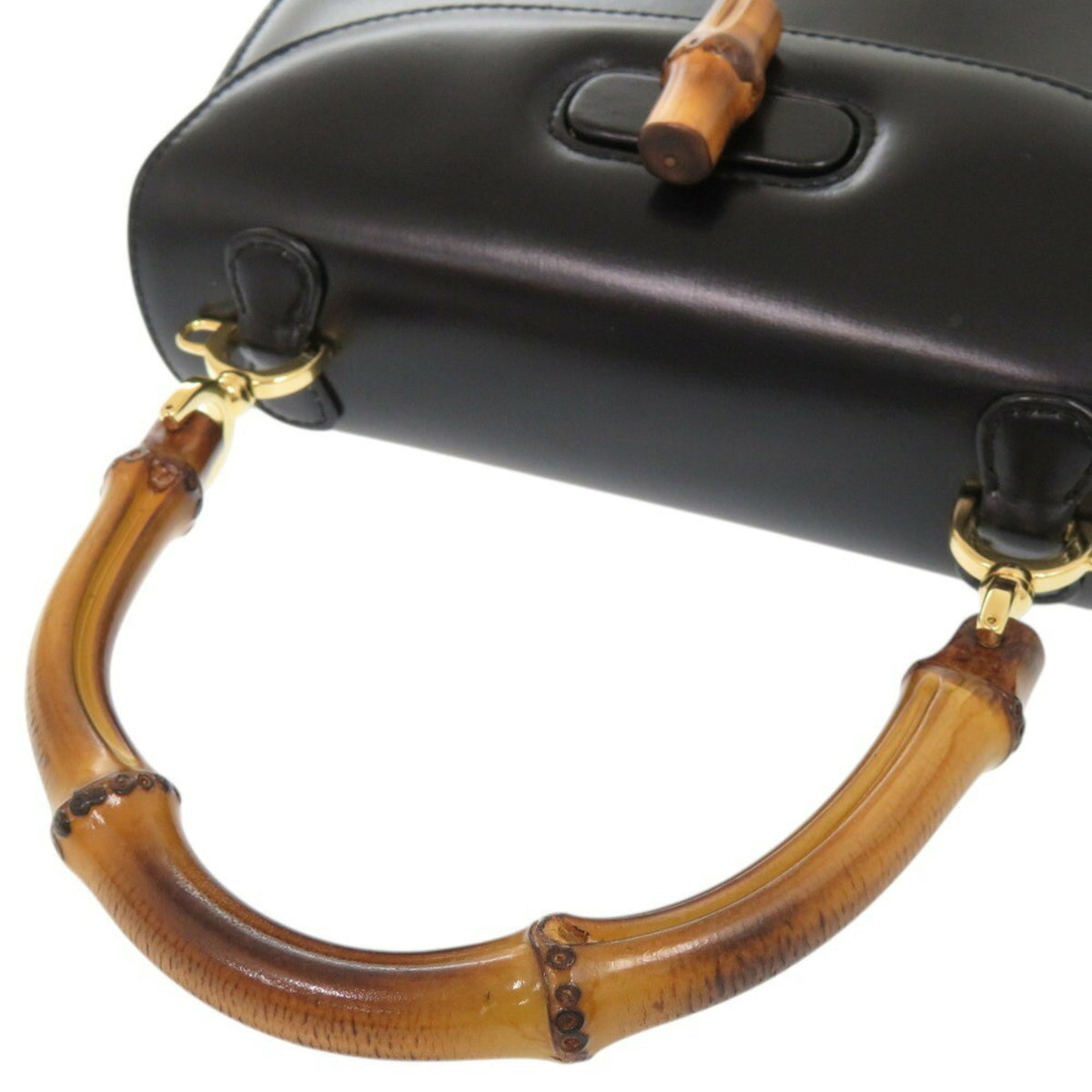 Gucci Black Leather Handbag Shoulder Bag (Pre-Owned)