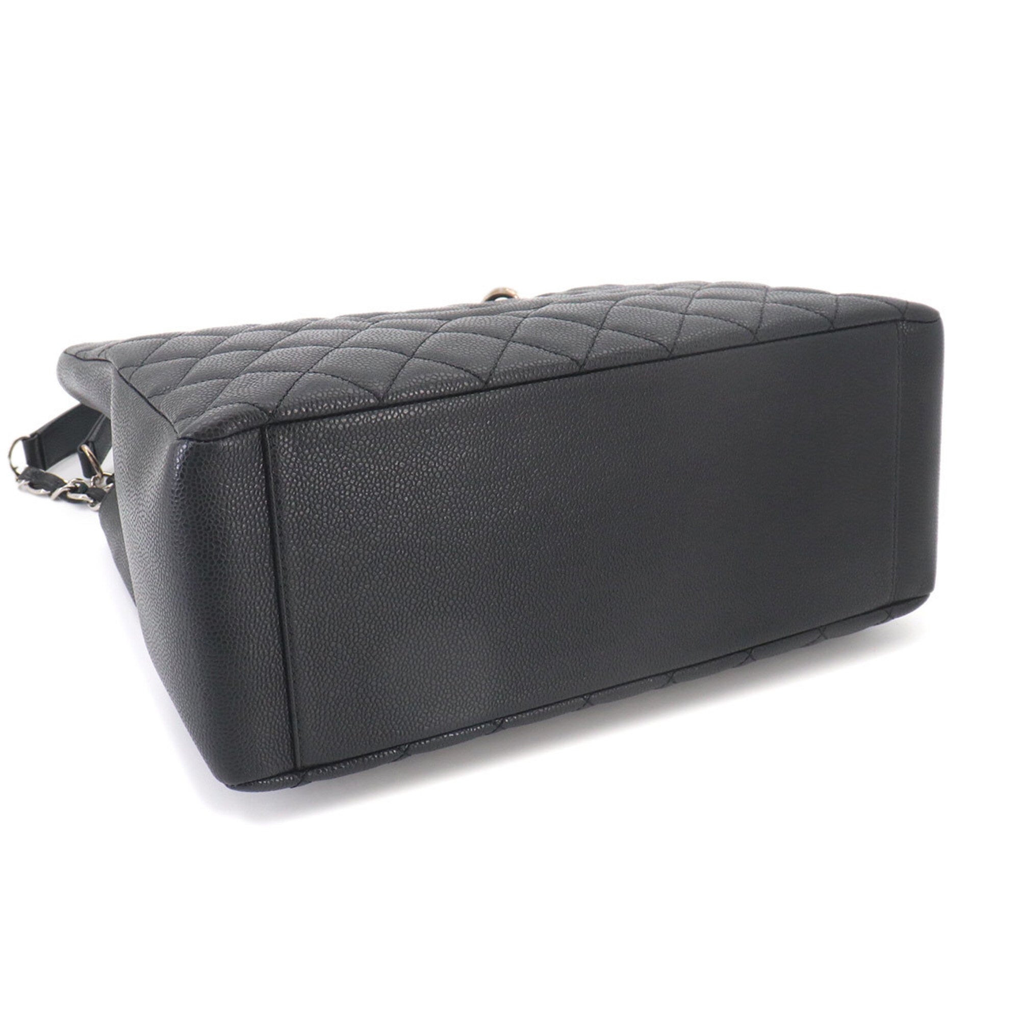 Chanel Matelasse Black Grained Calfskin Handbag Tote Bag (Pre-Owned)