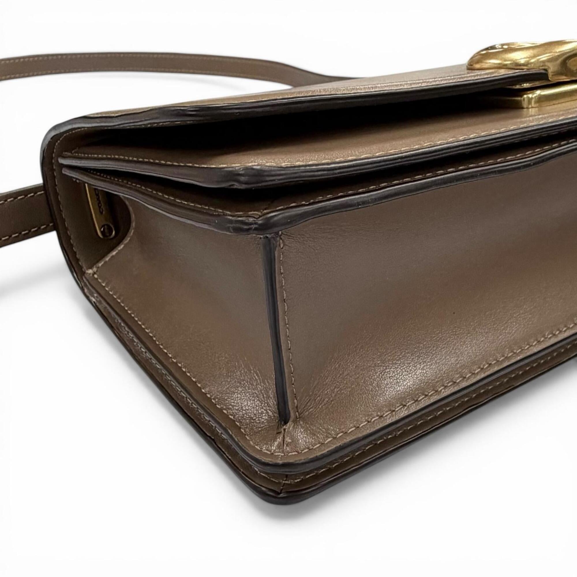 Coach Brown Leather Crossbody Bag Shoulder Bag (Pre-Owned)