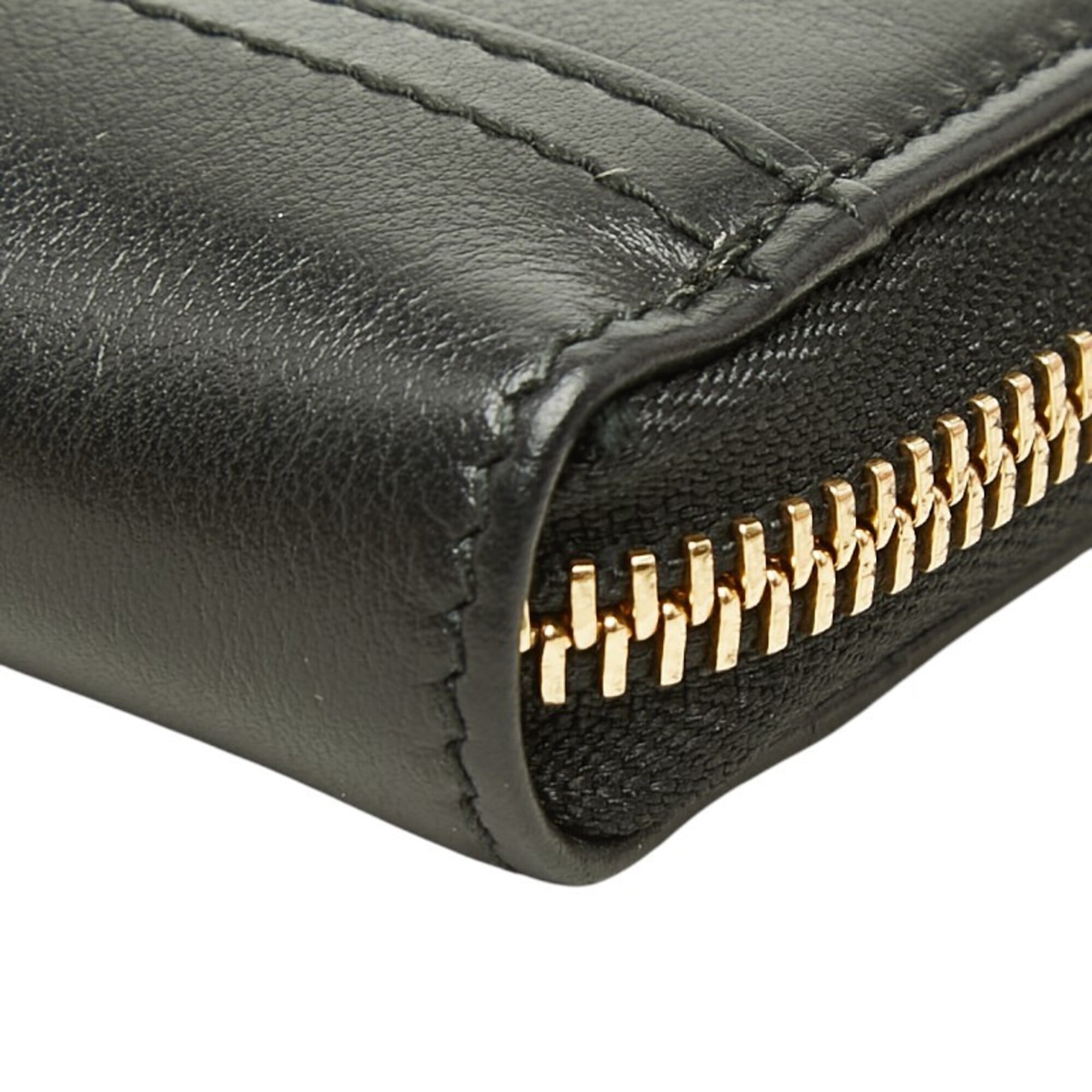 Salvatore Ferragamo Black Leather Long Wallet (Bi-Fold) (Pre-Owned)