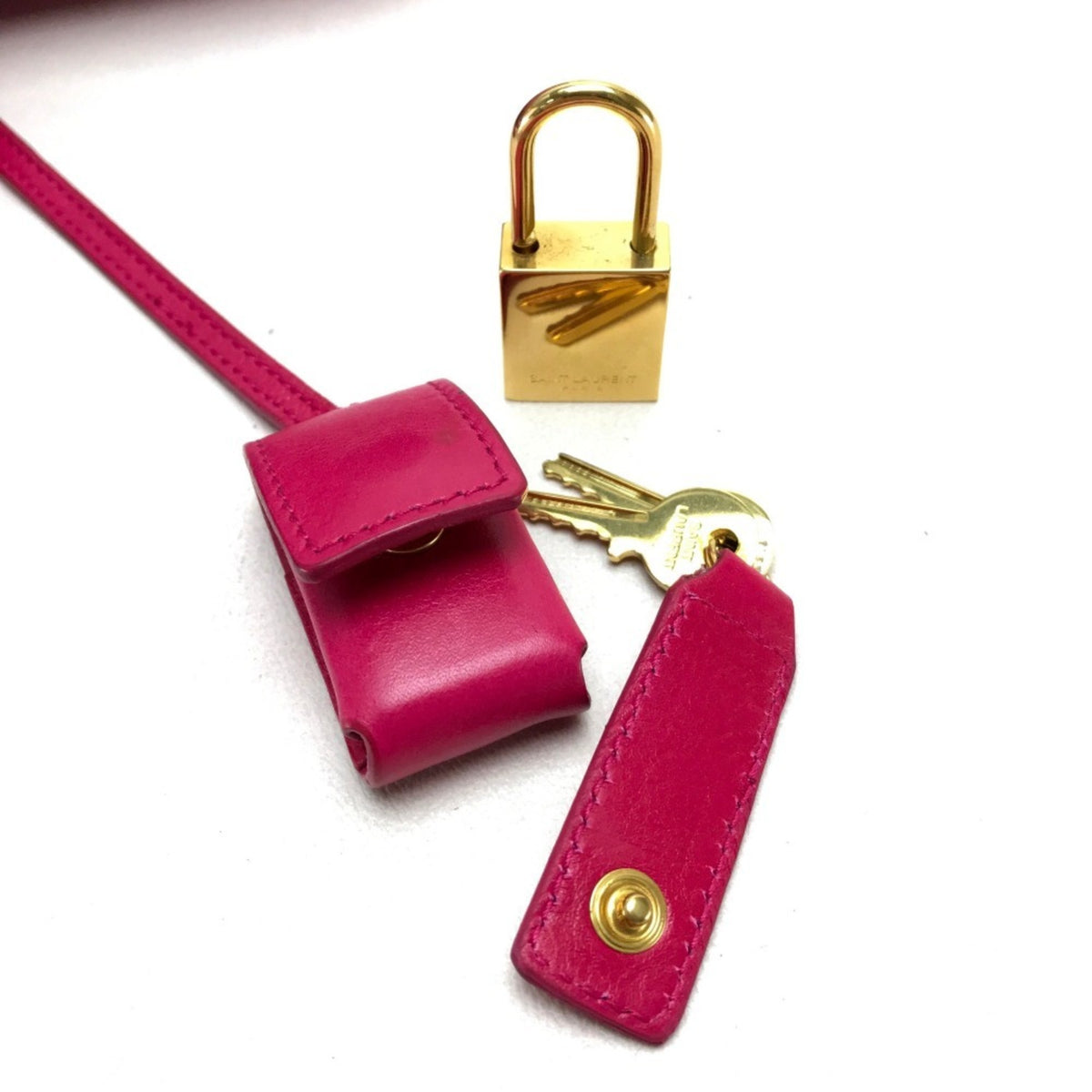 Saint Laurent Pink Leather Handbag Shoulder Bag (Pre-Owned)