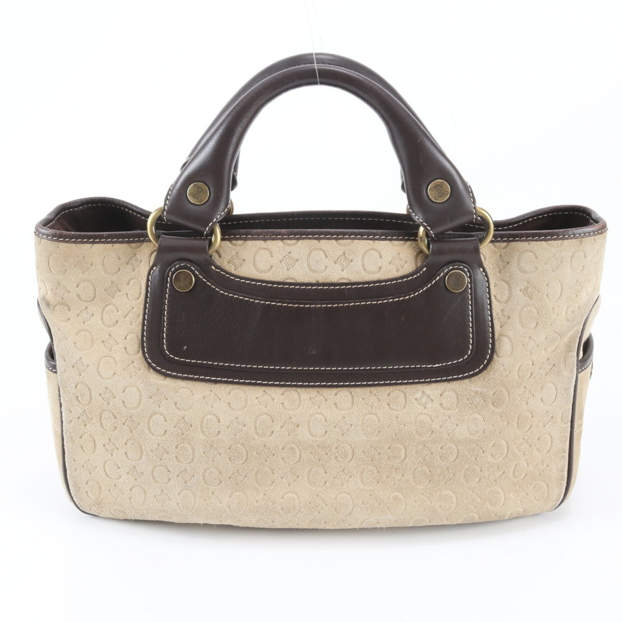 Celine Macadam Beige Brown Leather Handbag Tote Bag (Pre-Owned)