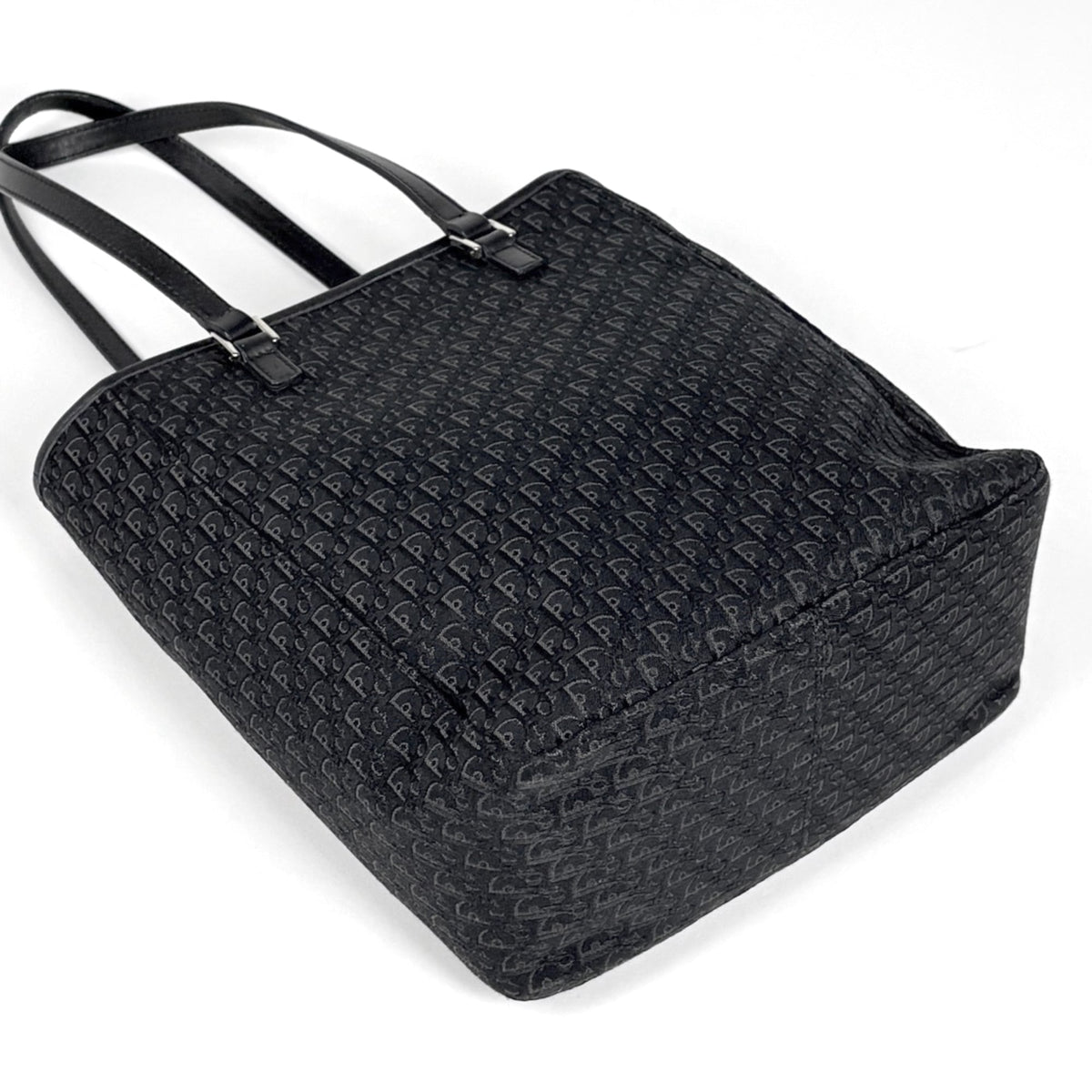 Christian Dior Trotter Black Canvas Leather Tote Bag (Pre-Owned)