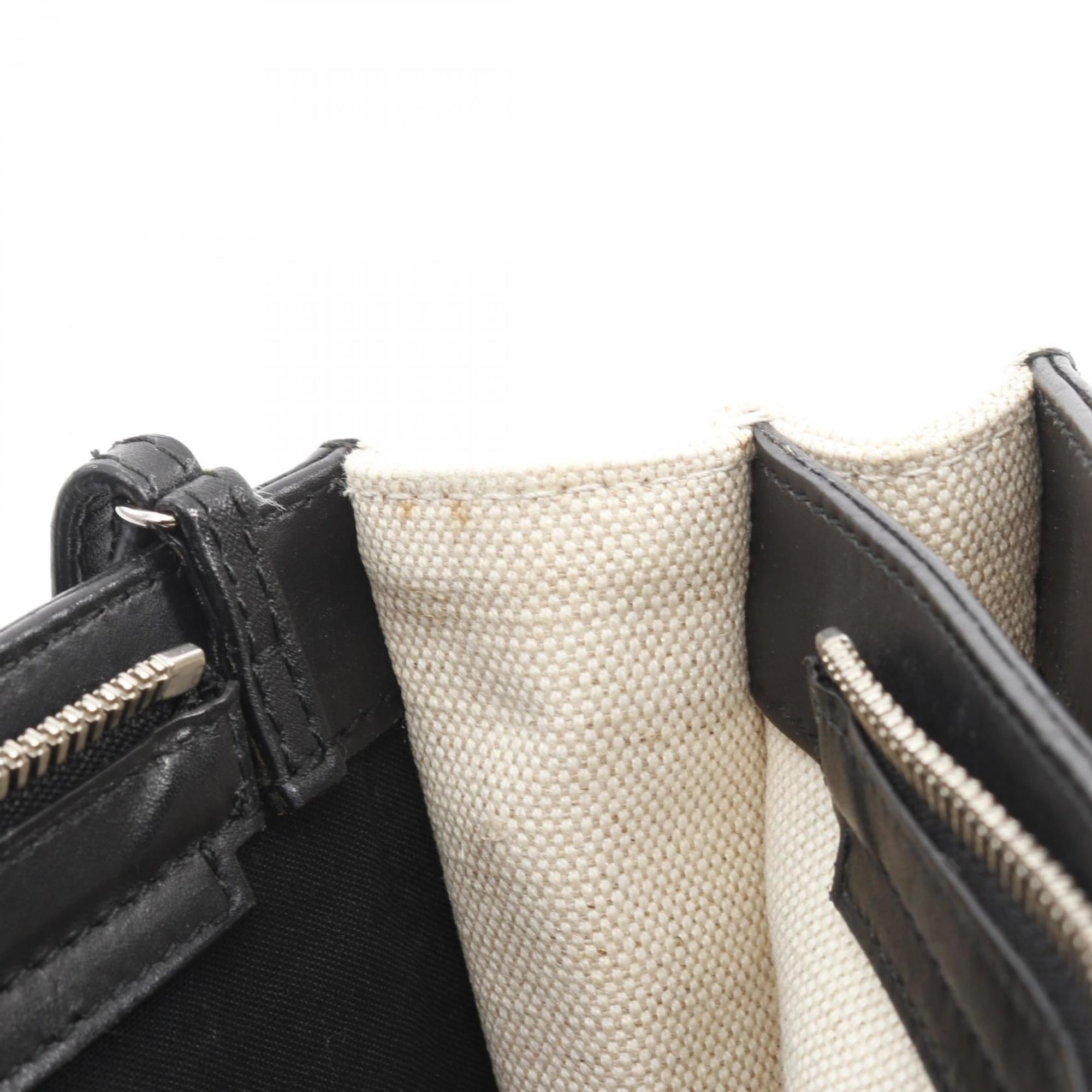 Balenciaga Navy Pochette Black Ivory Canvas Pochette Shoulder Bag (Pre-Owned)