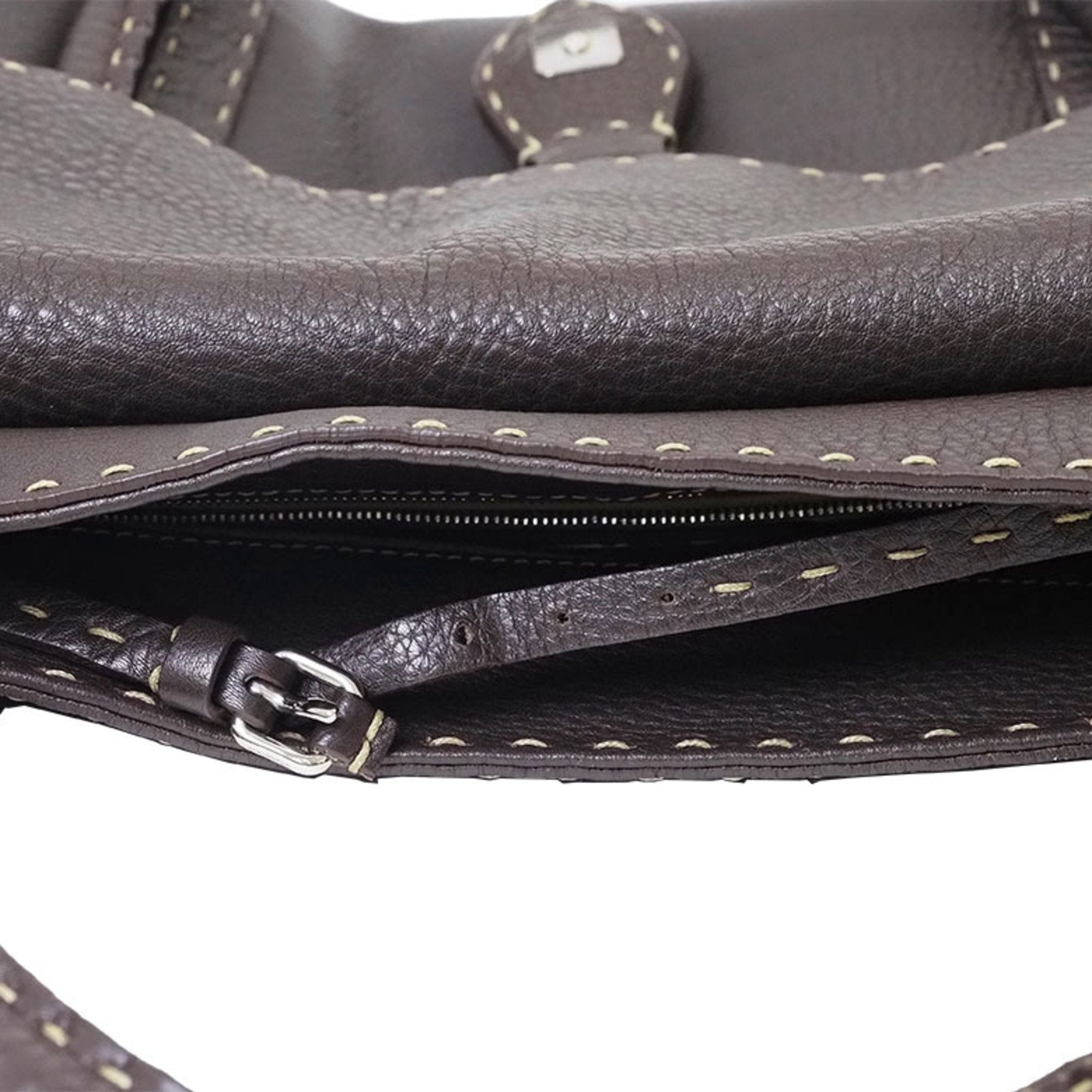 Fendi Selleria Brown Leather Handbag (Pre-Owned)