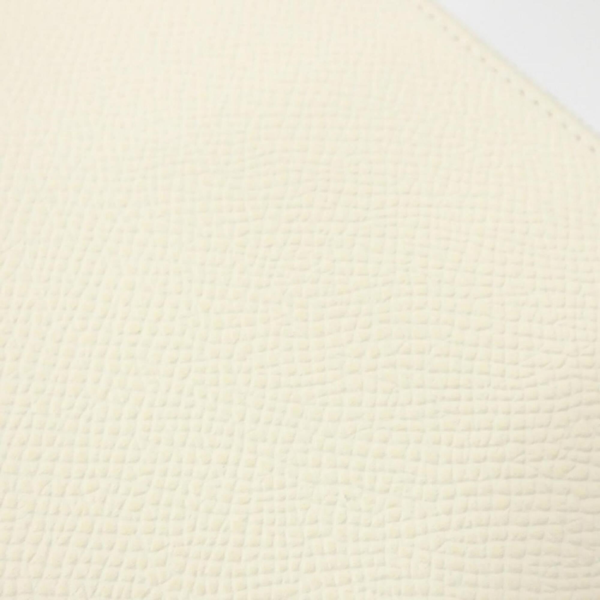 Hermes White Epsom Leather Silk Long Wallet (Bi-Fold) (Pre-Owned)