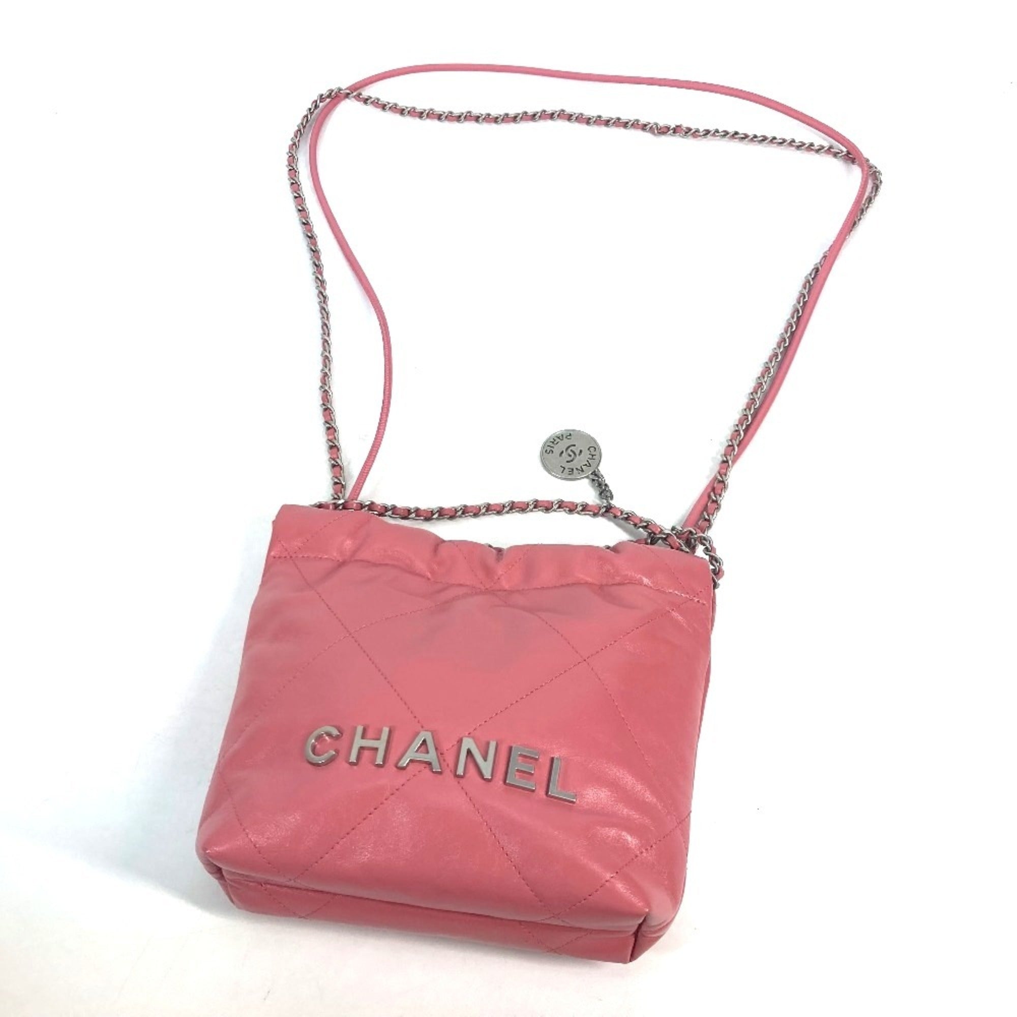 Chanel Pink Leather Handbag Shoulder Bag (Pre-Owned)