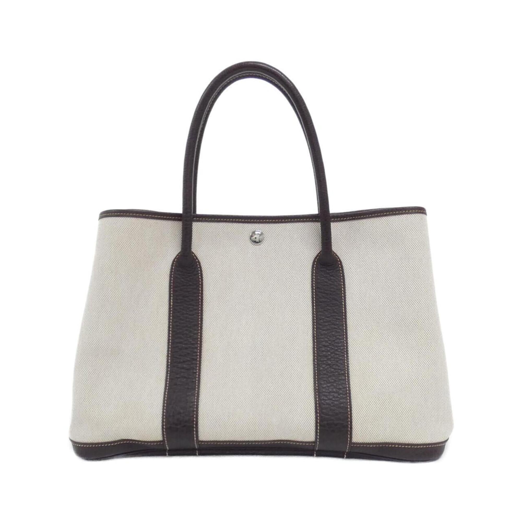 Hermes Brown Toile H Buffle Skipper Leather Handbag (Pre-Owned)