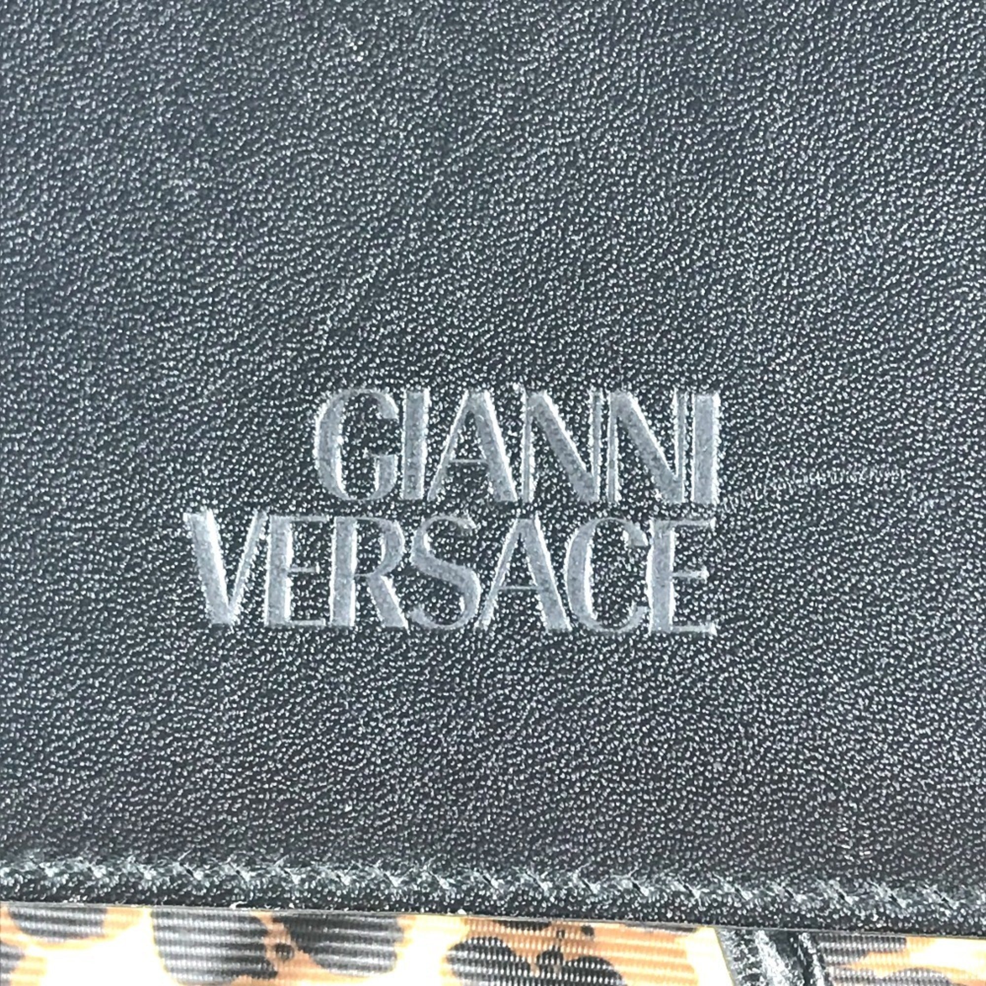 Versace Black Yellow Leather Pvc Backpack (Pre-Owned)