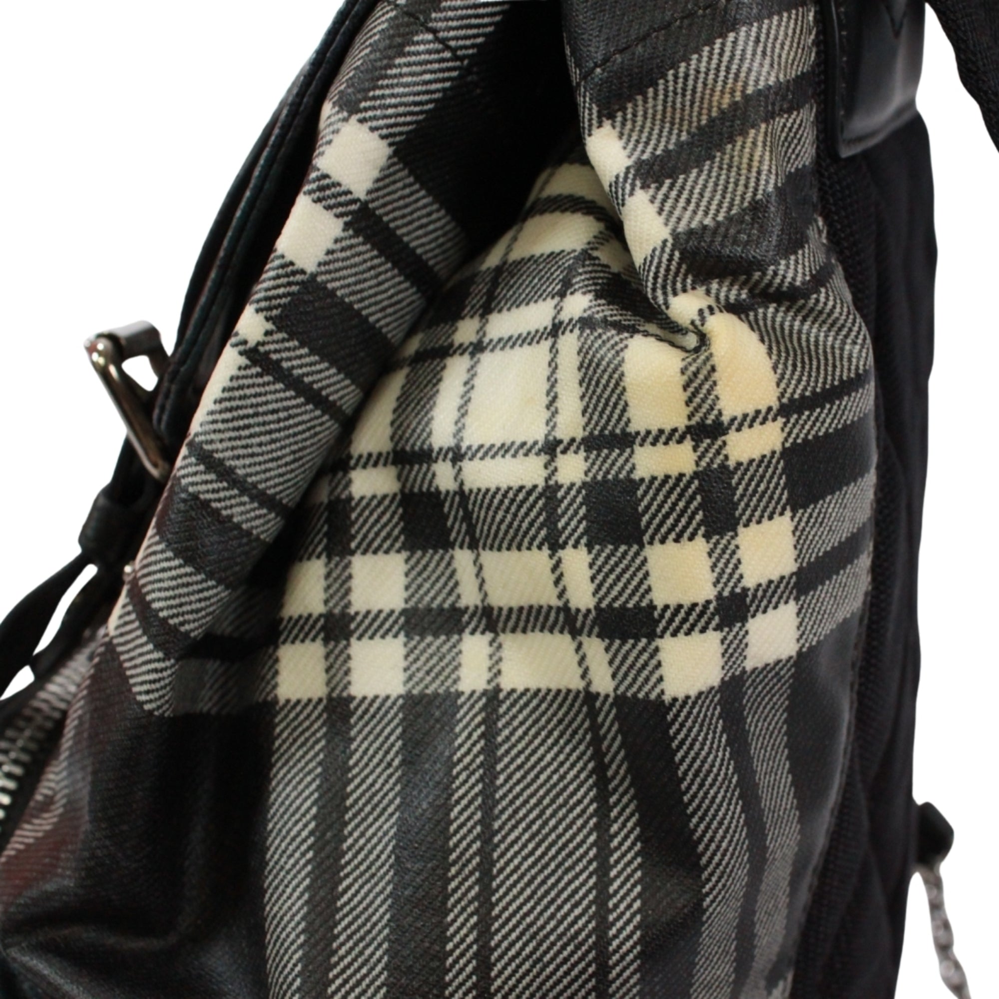 Burberry Black Green Cotton Canvas Backpack (Pre-Owned)