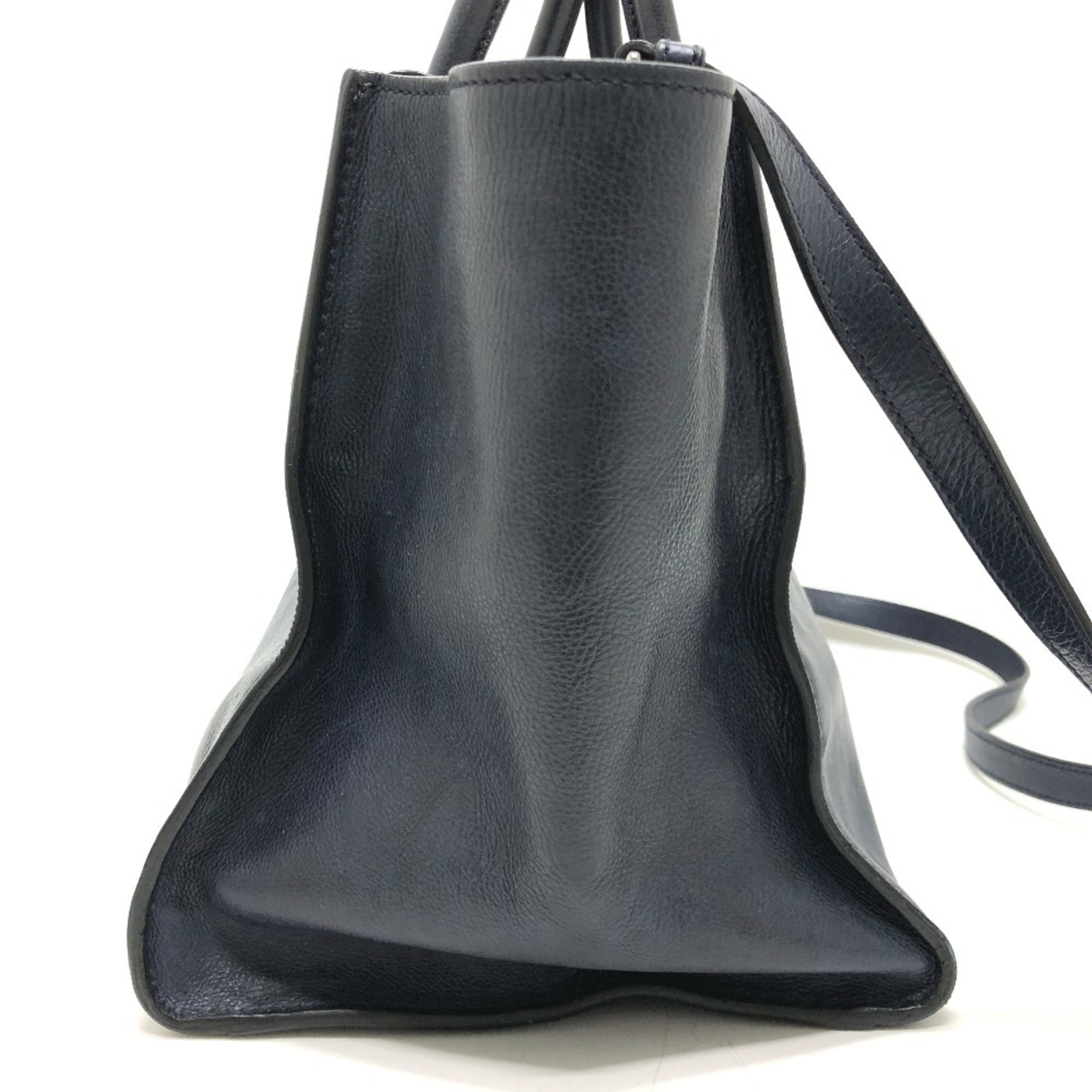 Prada Blue Leather Handbag Tote Bag (Pre-Owned)