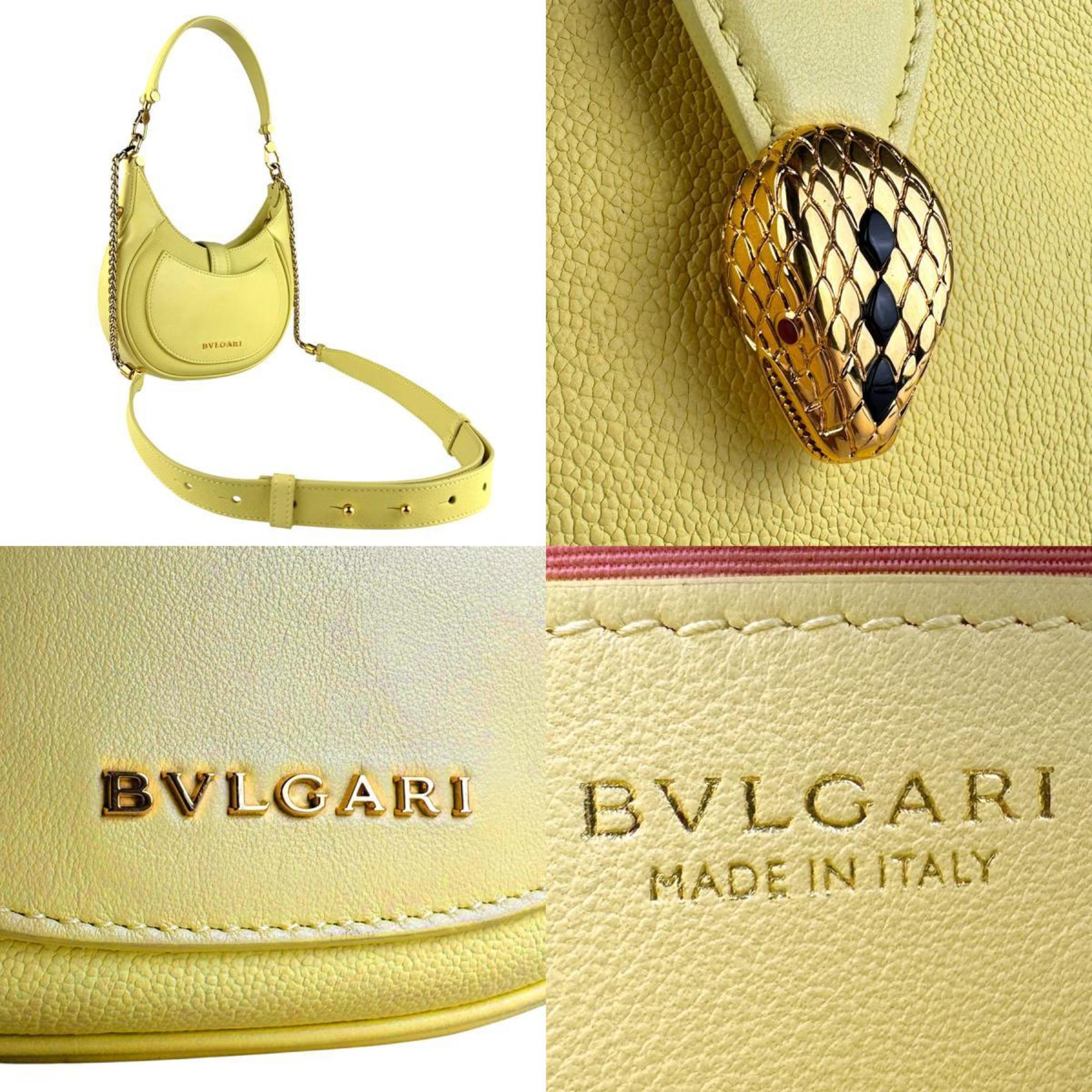 Bvlgari Gold Yellow Leather Metal Shoulder Bag (Pre-Owned)