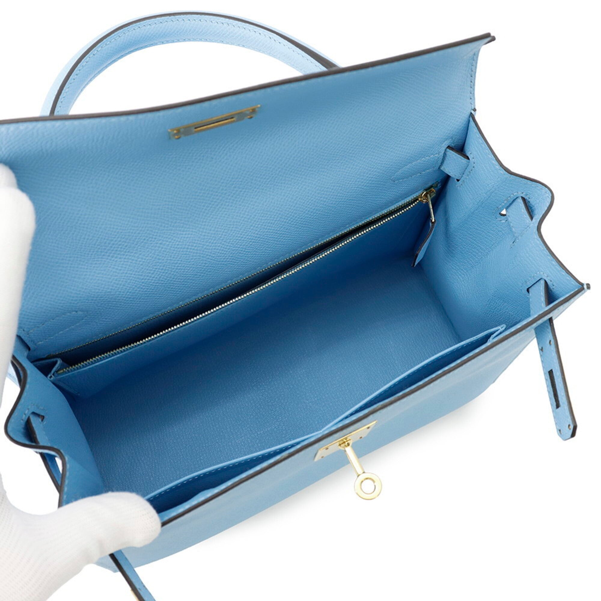 Hermes Kelly Celeste Epsom Leather Handbag (Pre-Owned)