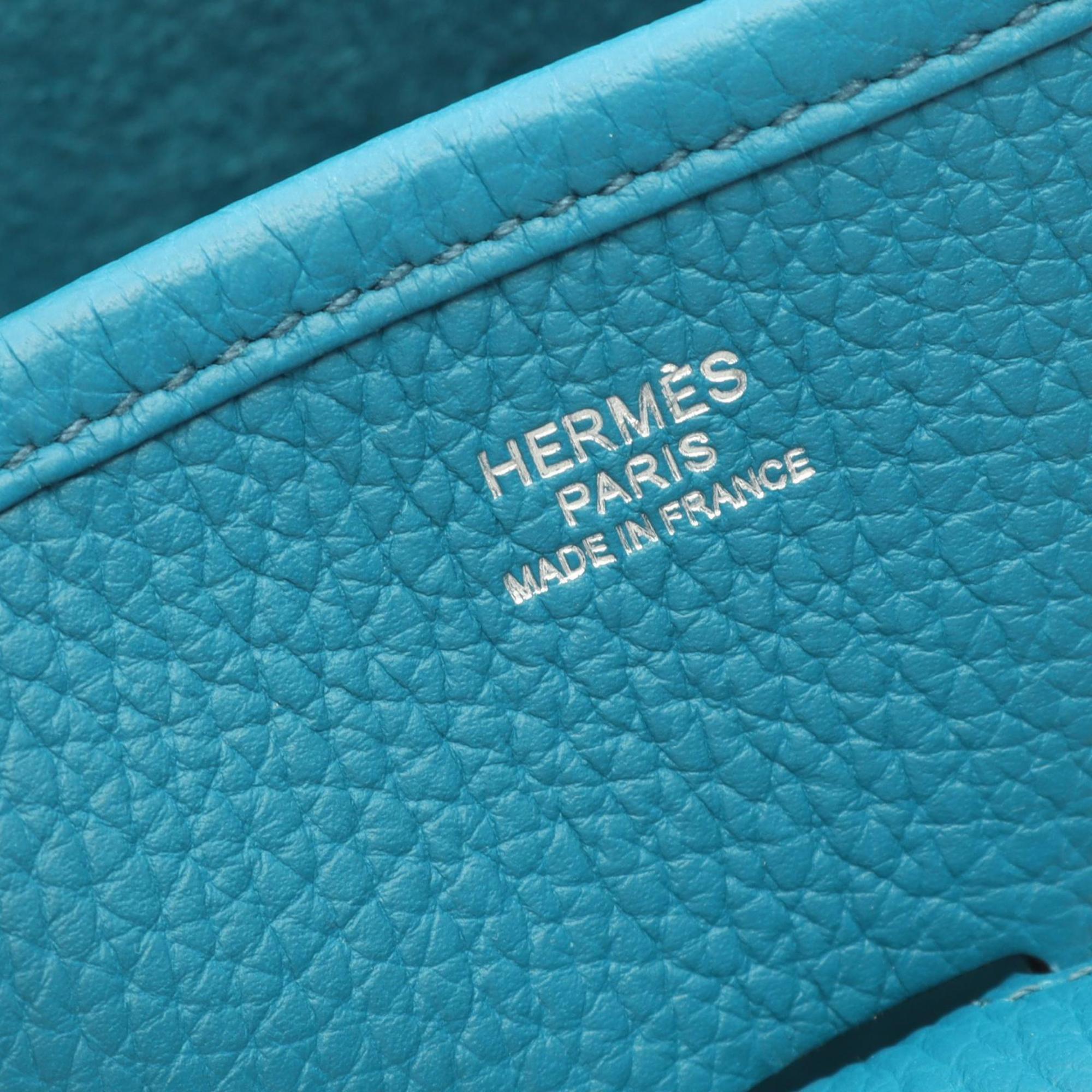 Hermes Blue Blue Paon Taurillon Clemence Leather Leather Shoulder Bag (Pre-Owned)
