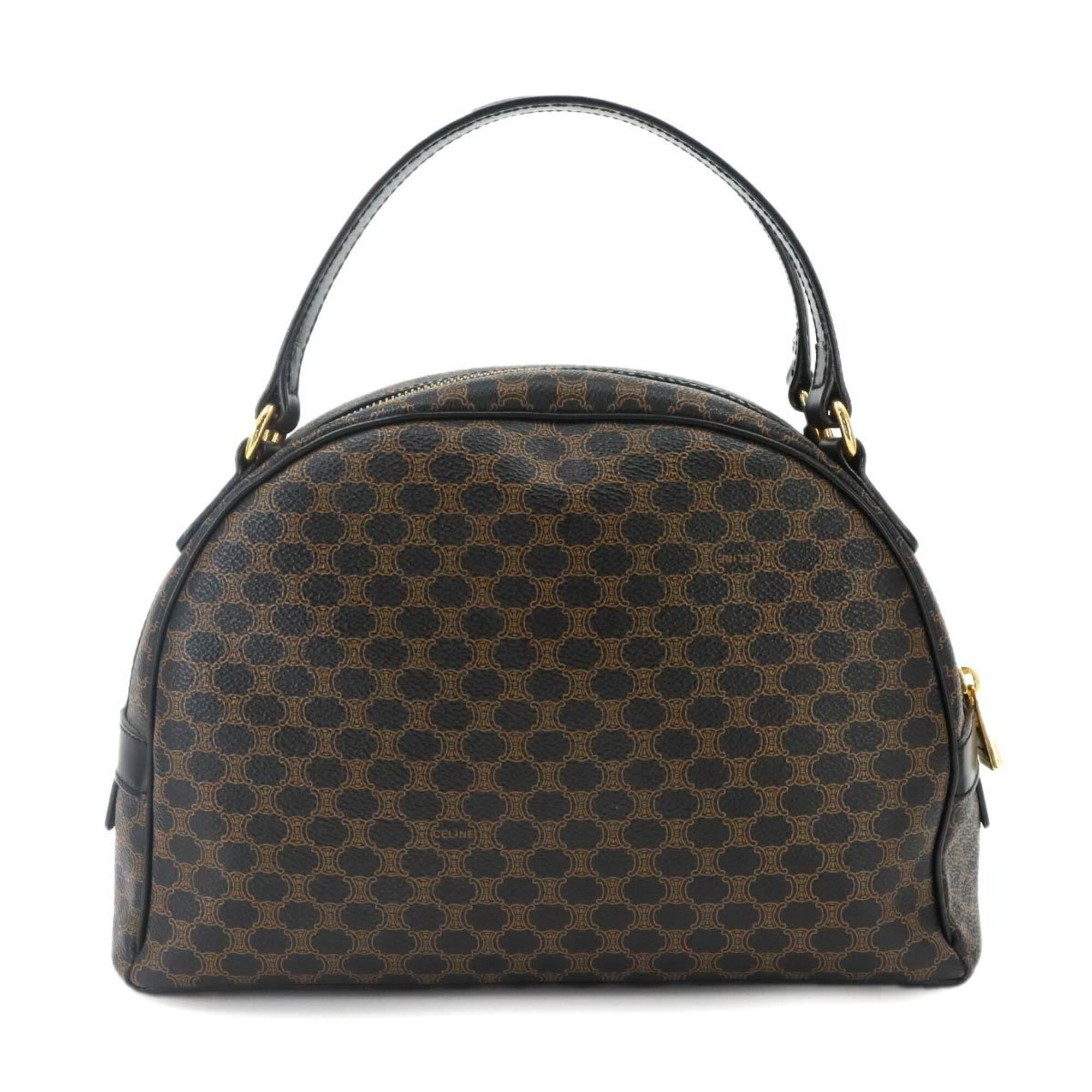 Celine Macadam Black Brown Pvc Leather Handbag (Pre-Owned)