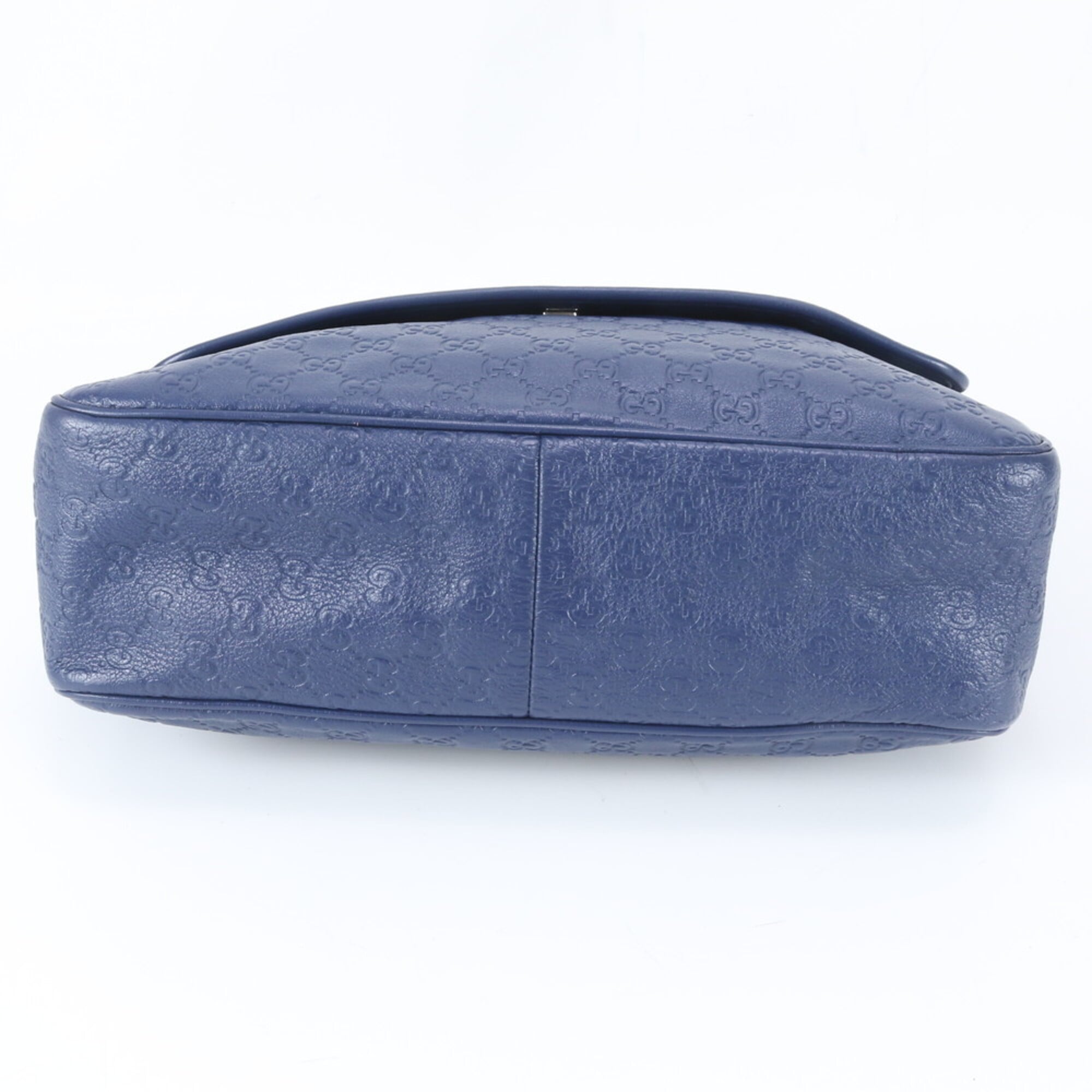 Gucci Guccissima Blue Leather Shoulder Bag (Pre-Owned)