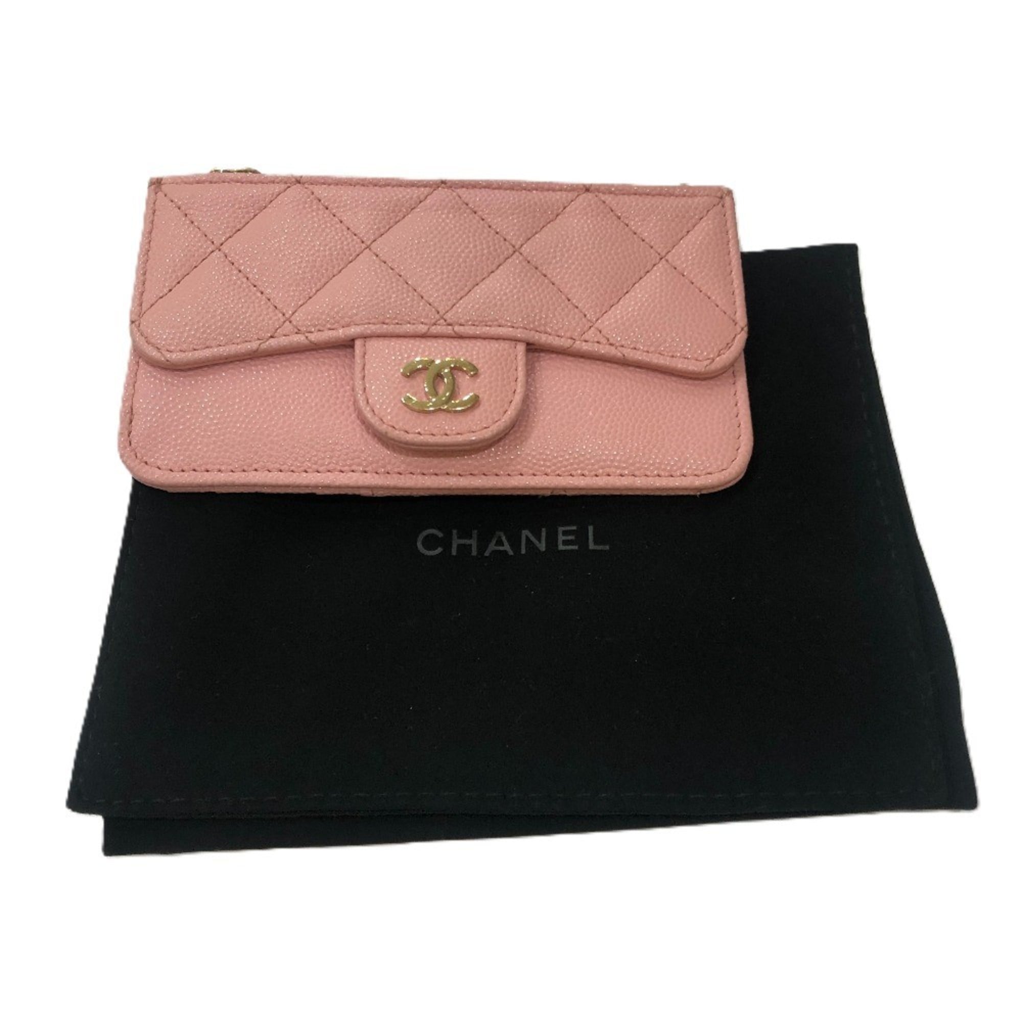 Chanel Pink Grained Calfskin Coin Purse/Coin Case (Pre-Owned)