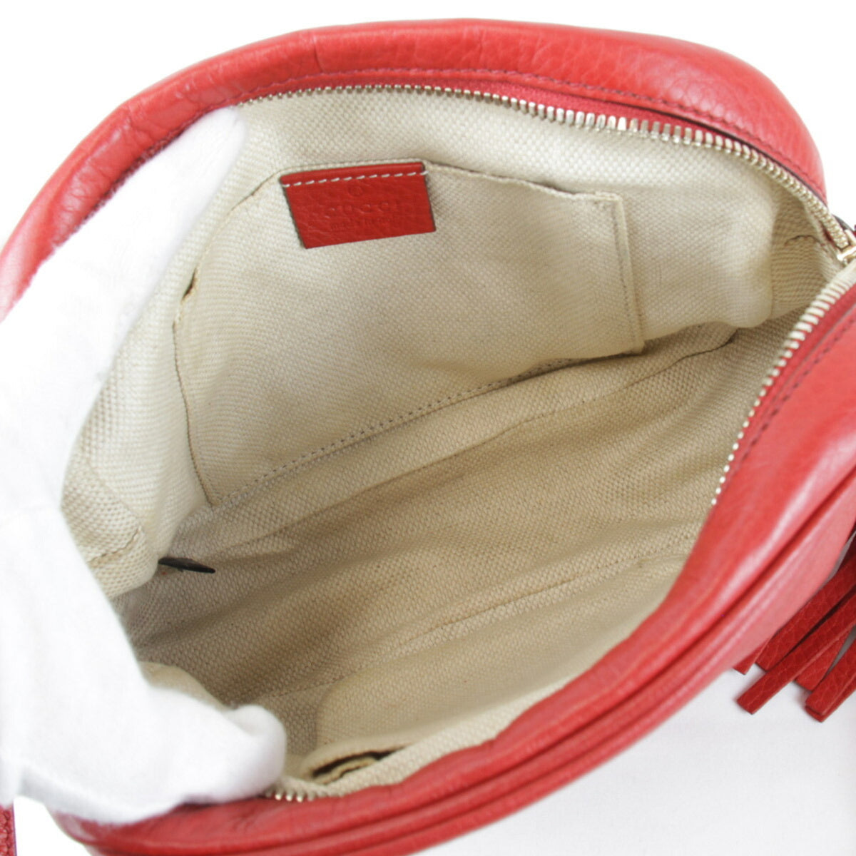 Gucci Red Color Leather Shoulder Bag (Pre-Owned)