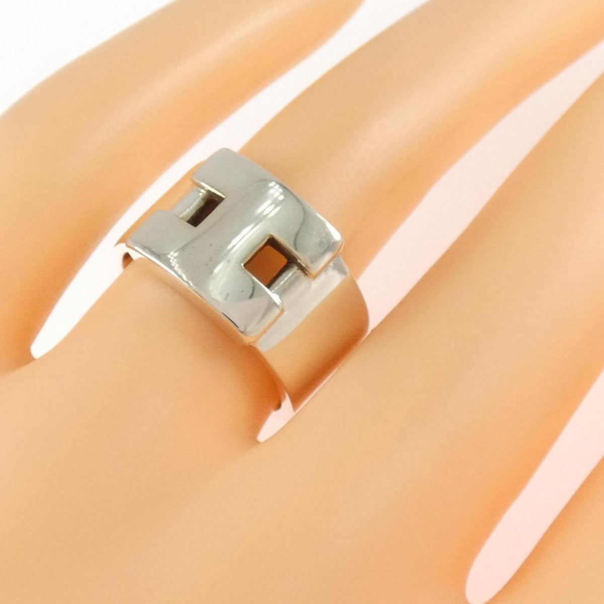 Hermes Silver 925 Band Ring (Pre-Owned)