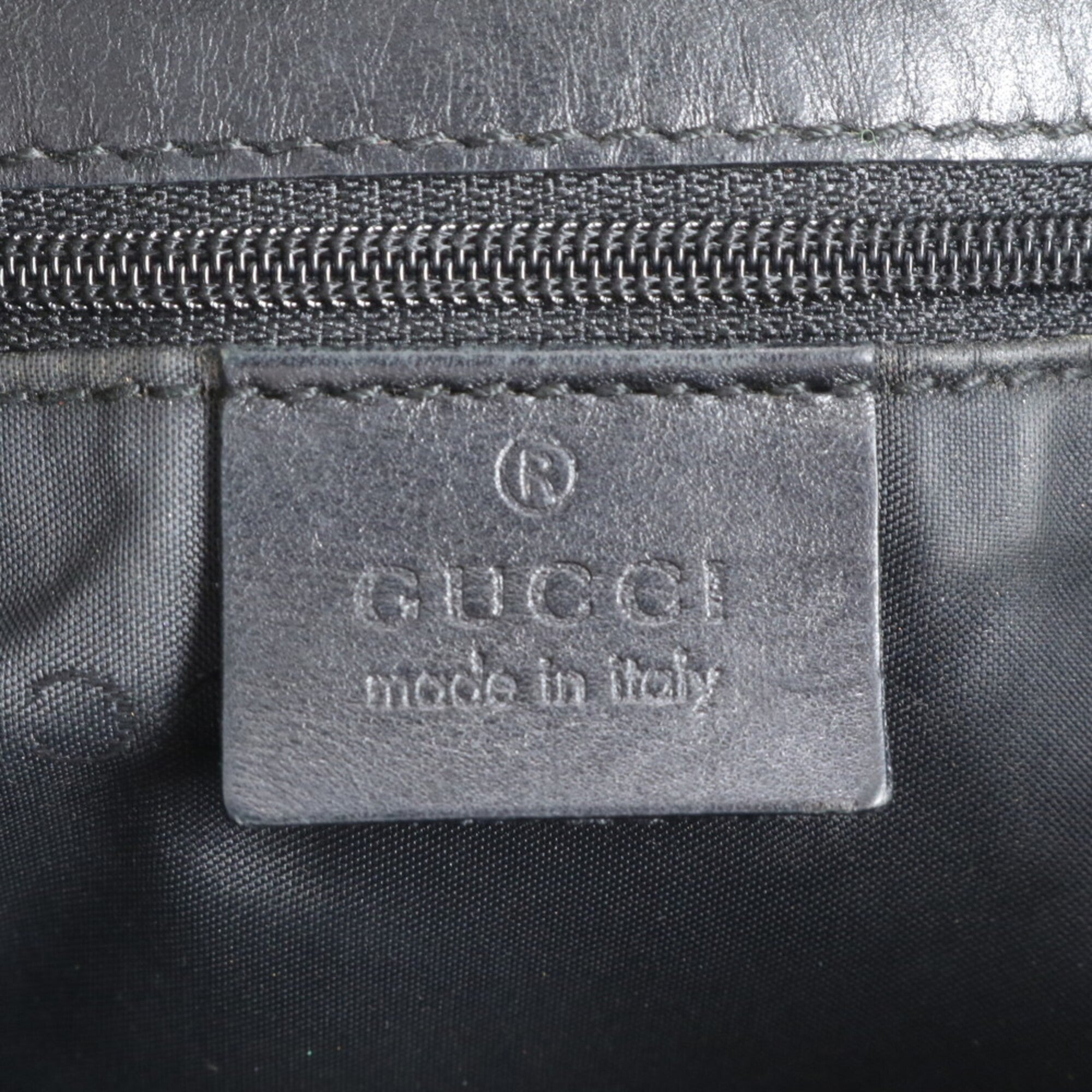 Gucci Black Canvas Leather Handbag Tote Bag (Pre-Owned)
