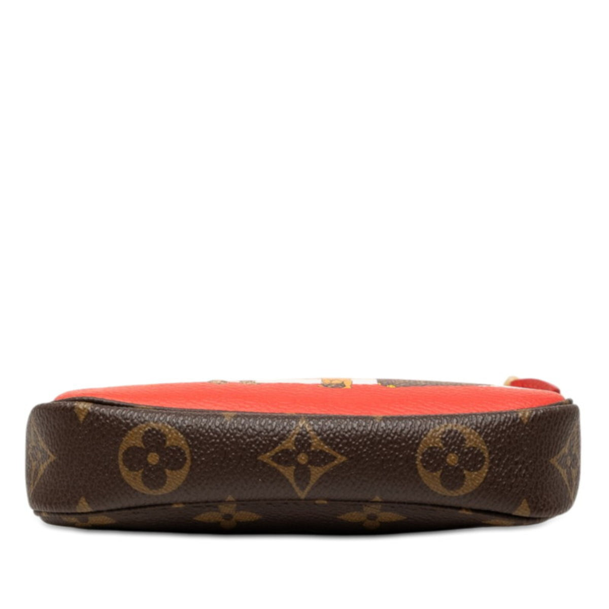 Louis Vuitton Monogram Brown Red Color Pvc Handbag Pouch (Pre-Owned)