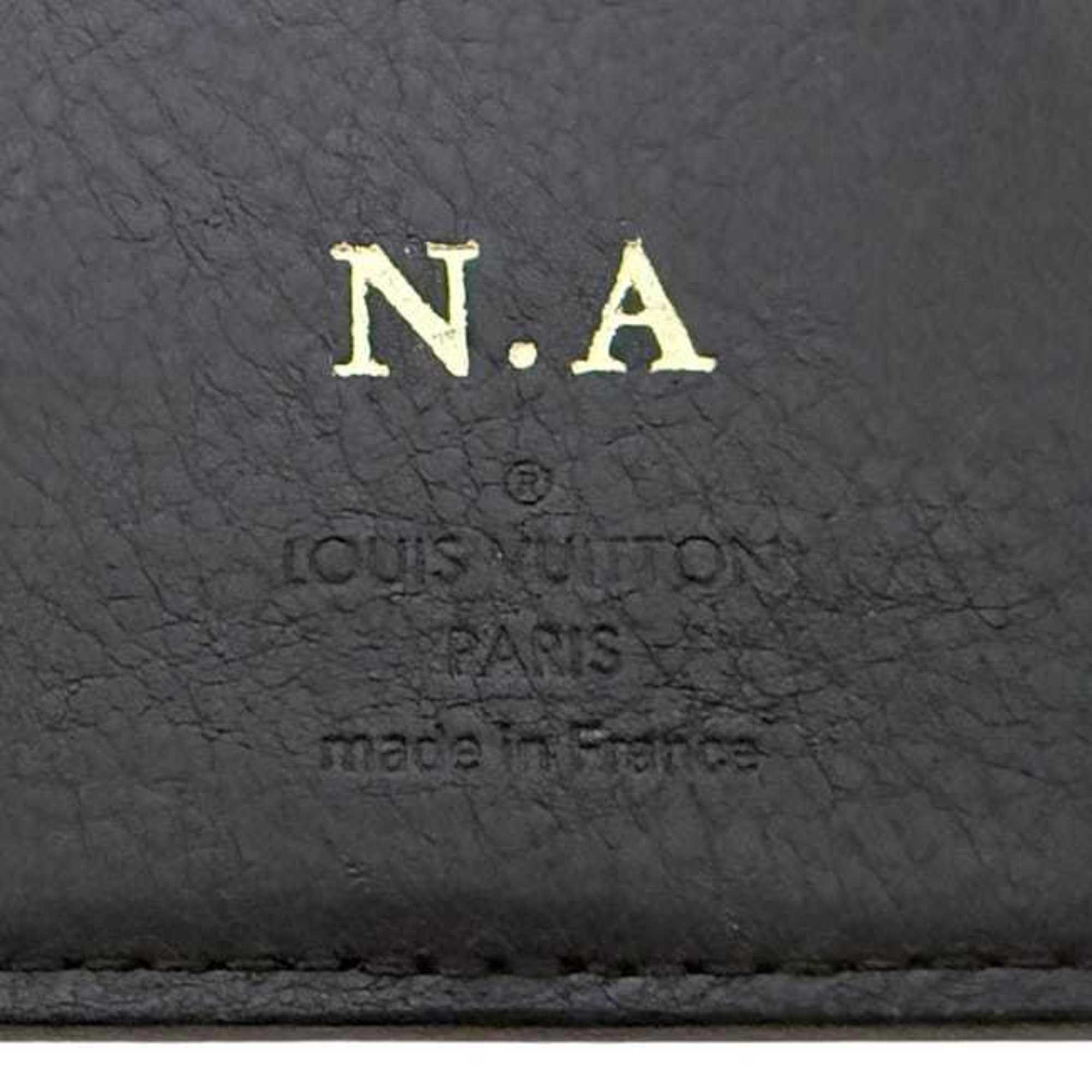 Louis Vuitton Black Noir Leather Long Wallet (Bi-Fold) (Pre-Owned)