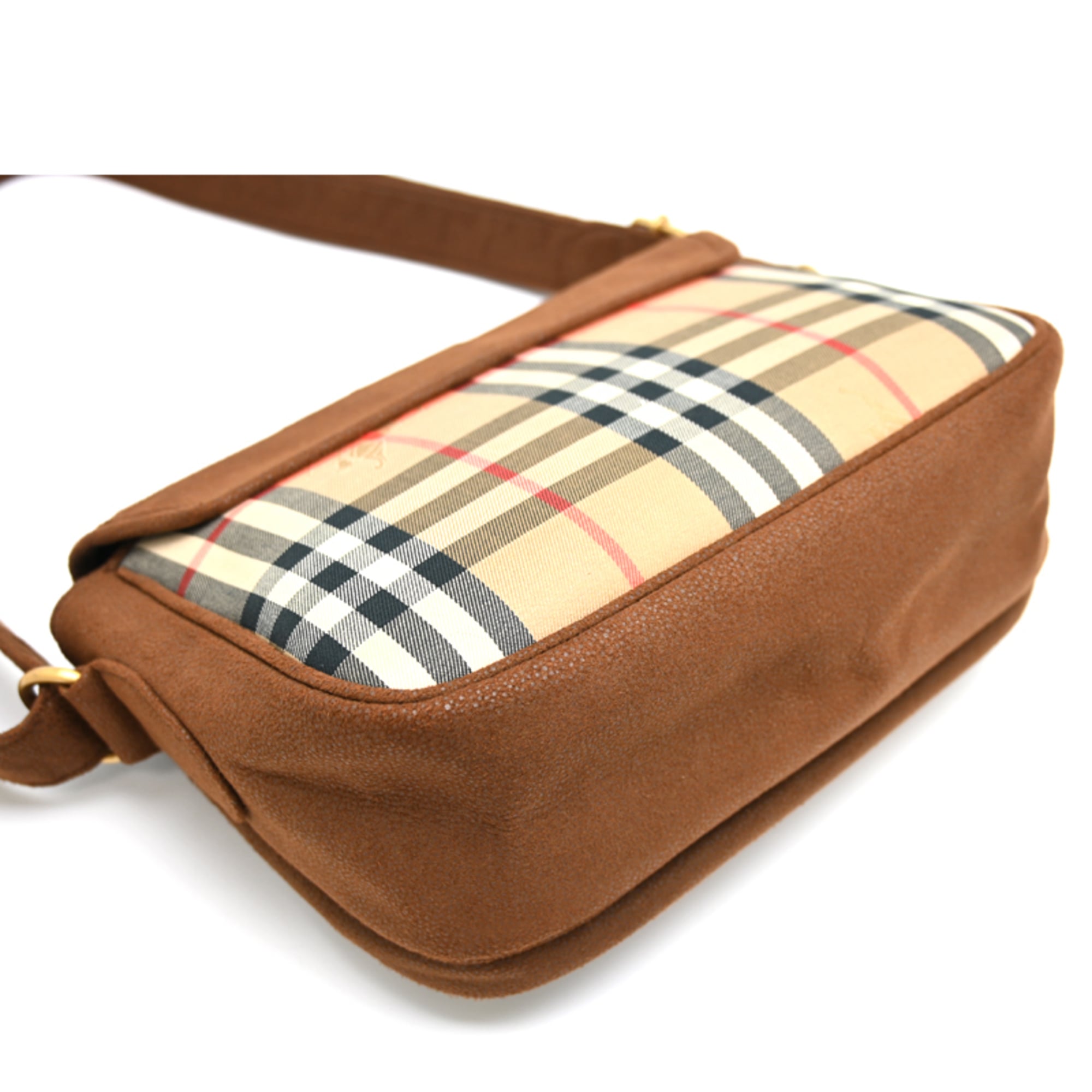 Burberry Brown Canvas Shoulder Bag (Pre-Owned)