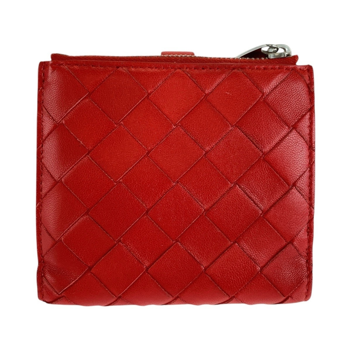 Bottega Veneta Red Color Leather Wallet (Bi-Fold) (Pre-Owned)