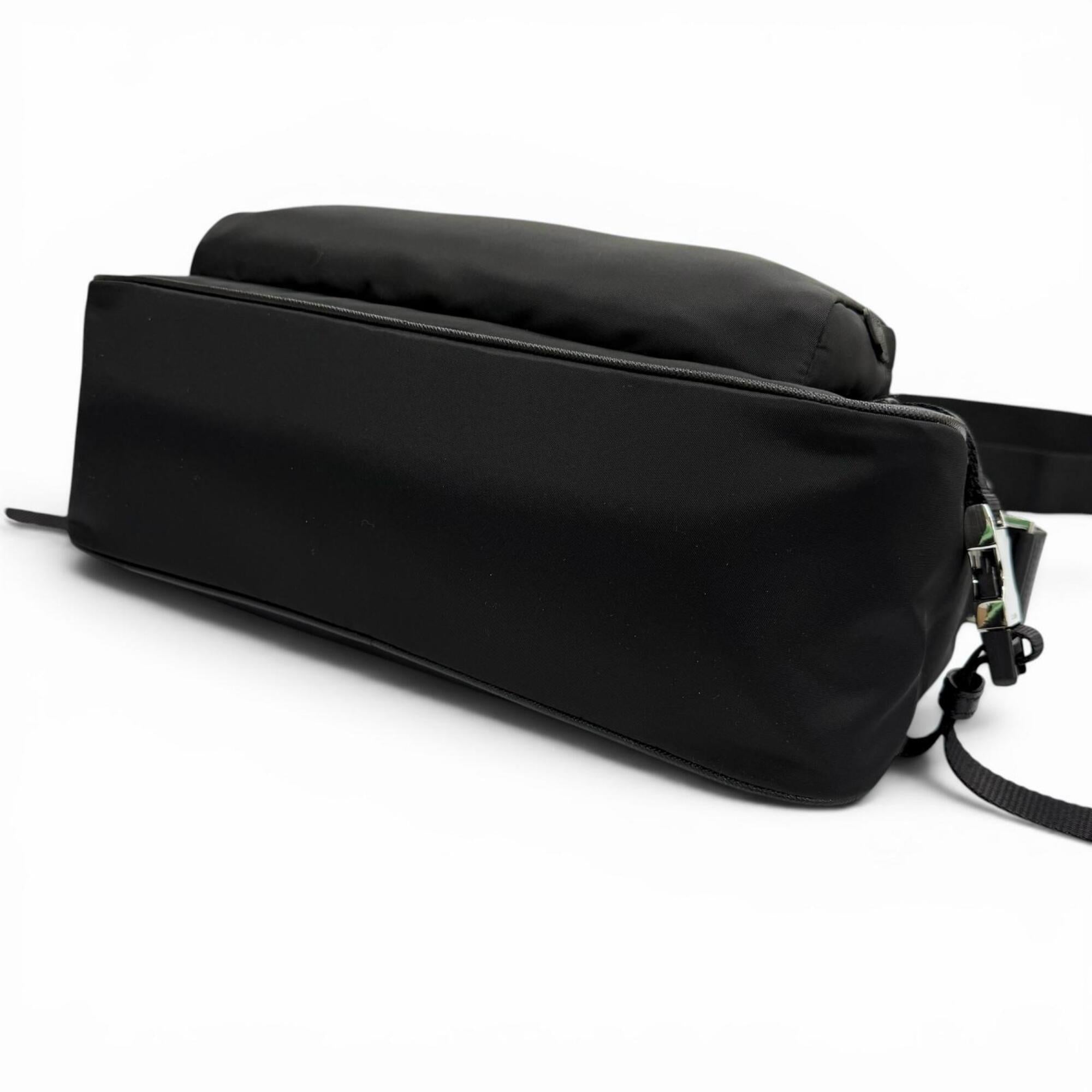 Prada Black Nylon Leather Shoulder Bag (Pre-Owned)
