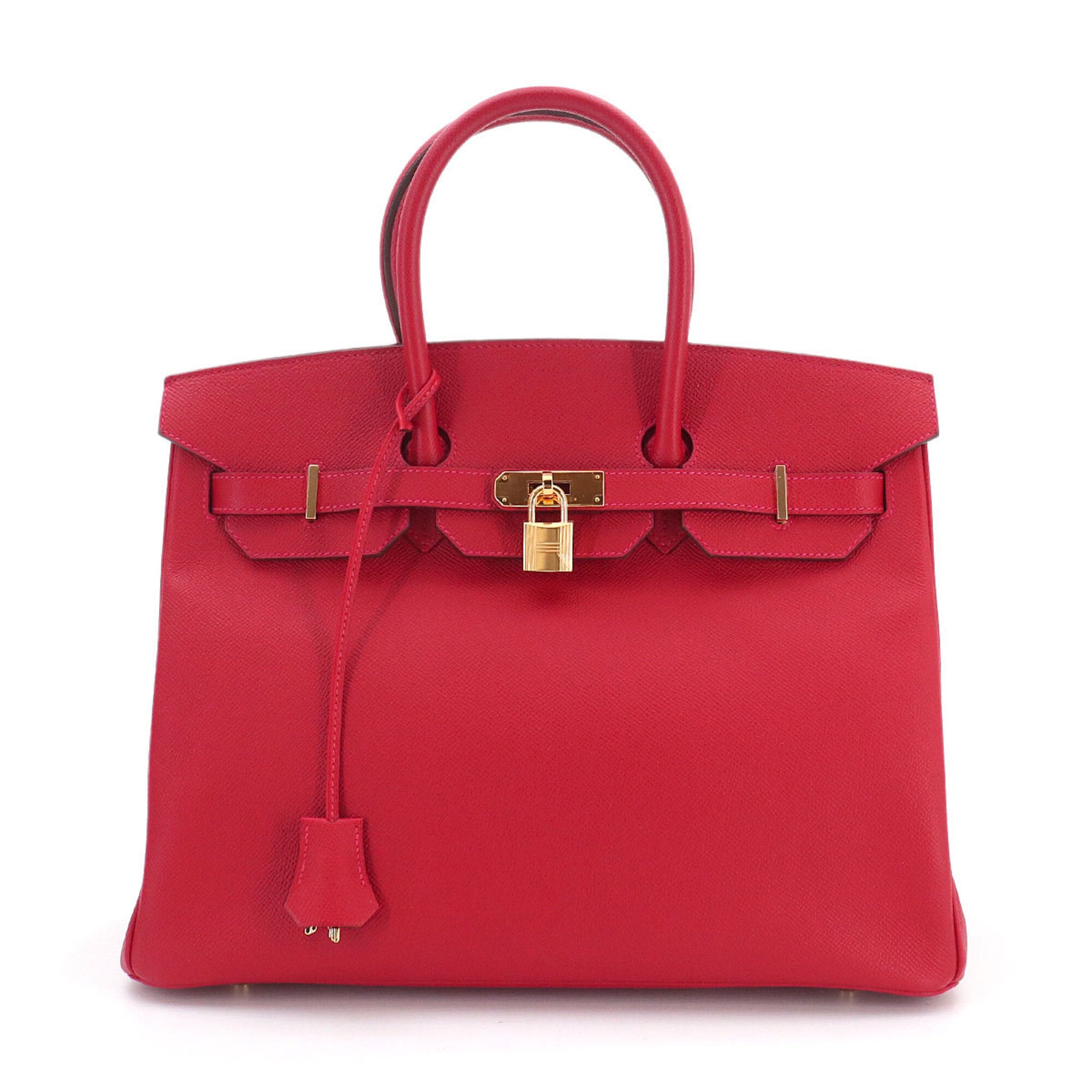 Hermes Rouge Casaque Epsom Leather Handbag (Pre-Owned)
