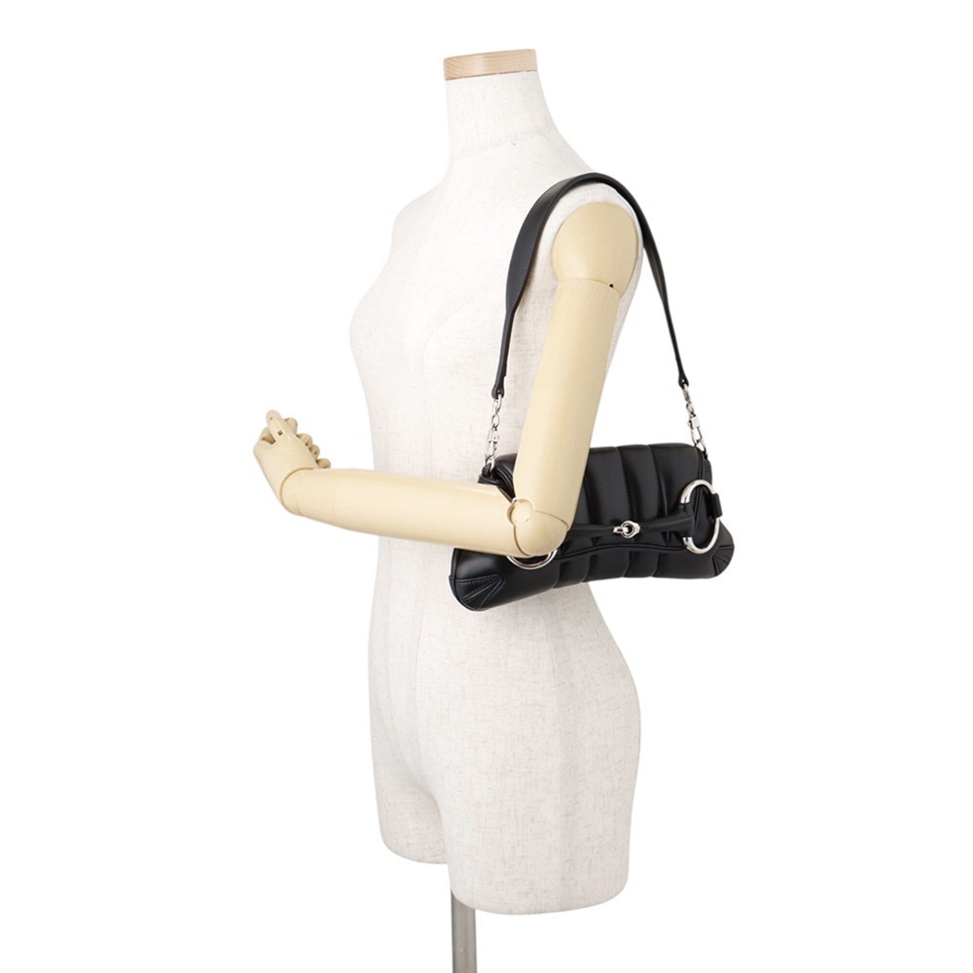 Gucci Horsebit Black Leather Handbag (Pre-Owned)