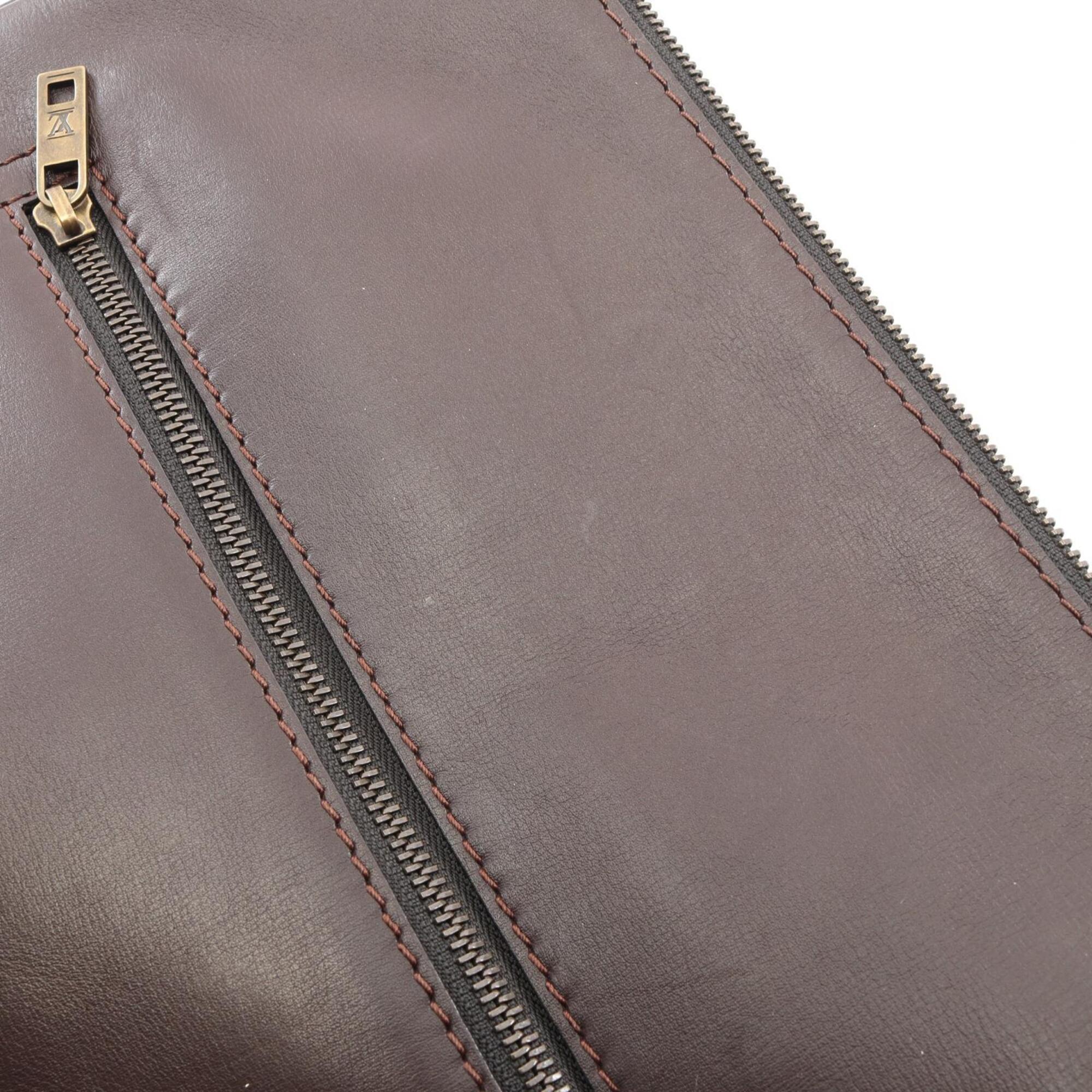 Louis Vuitton Brown Leather Handbag Shoulder Bag (Pre-Owned)