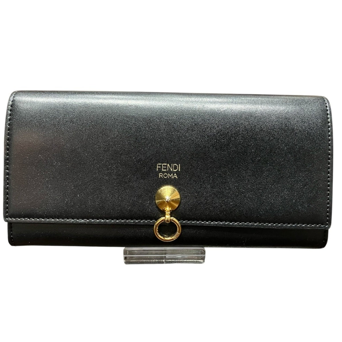 Fendi Black Leather Long Wallet (Bi-Fold) (Pre-Owned)